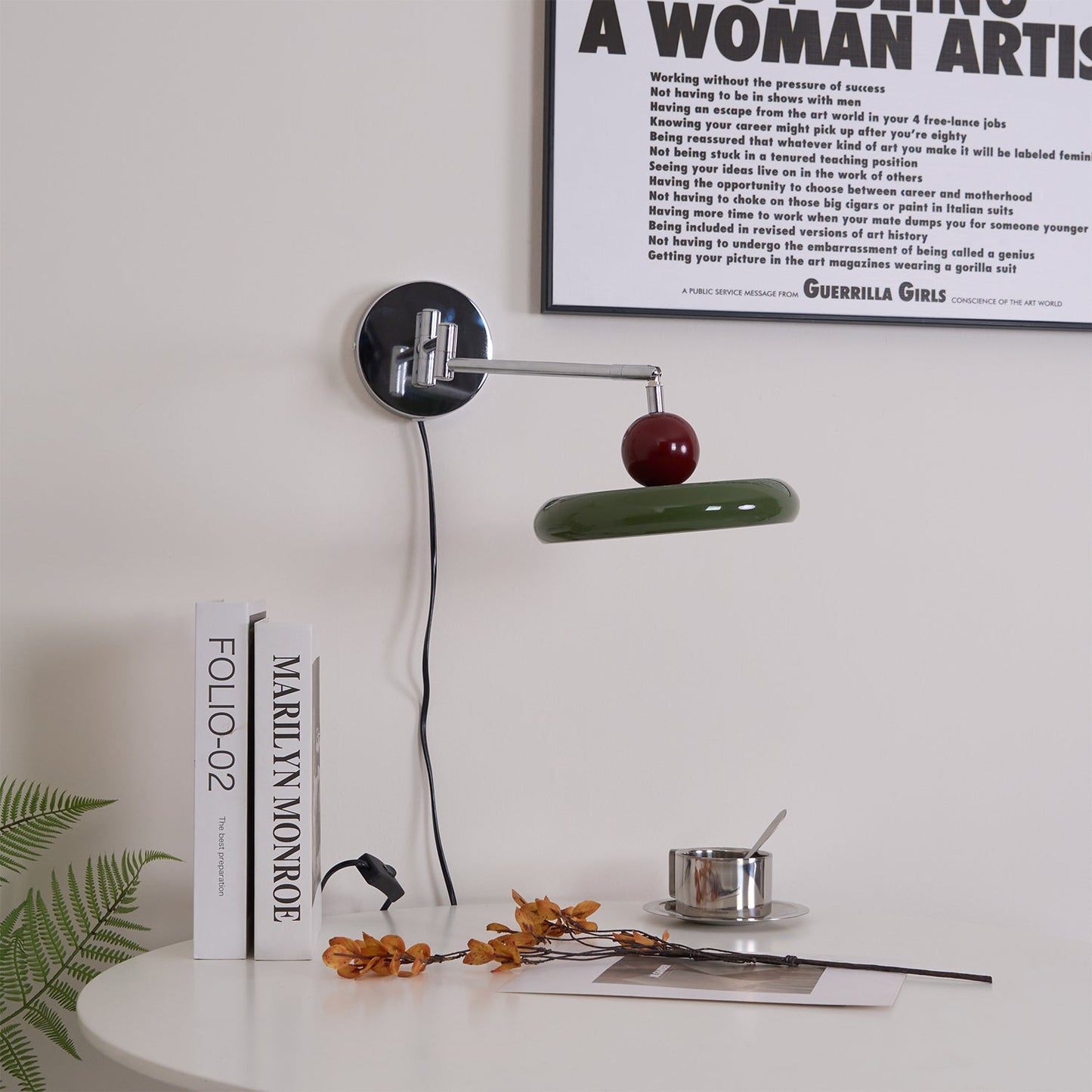 Lola Wall Lamp | Metal & Acrylic | Chrome or Green Finish