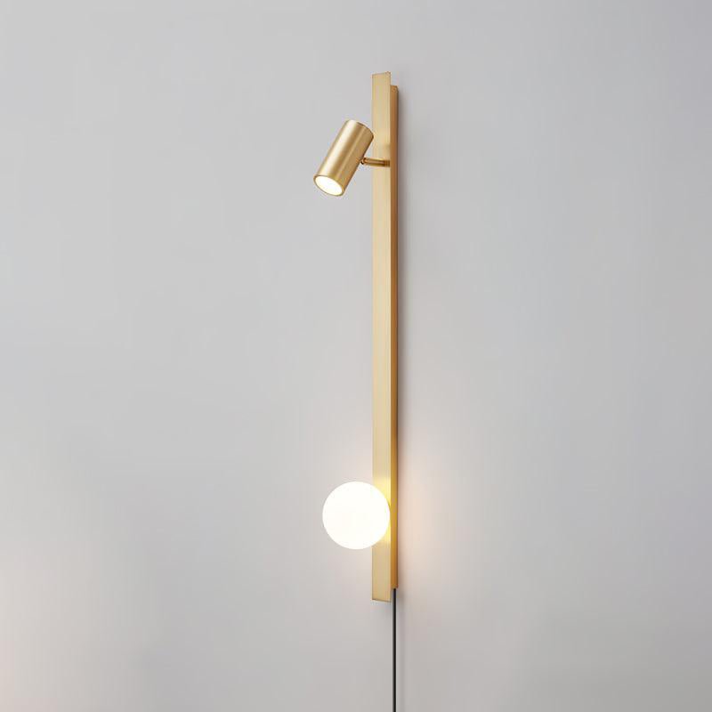 Long Arm Wall Light | Brass & Glass | White