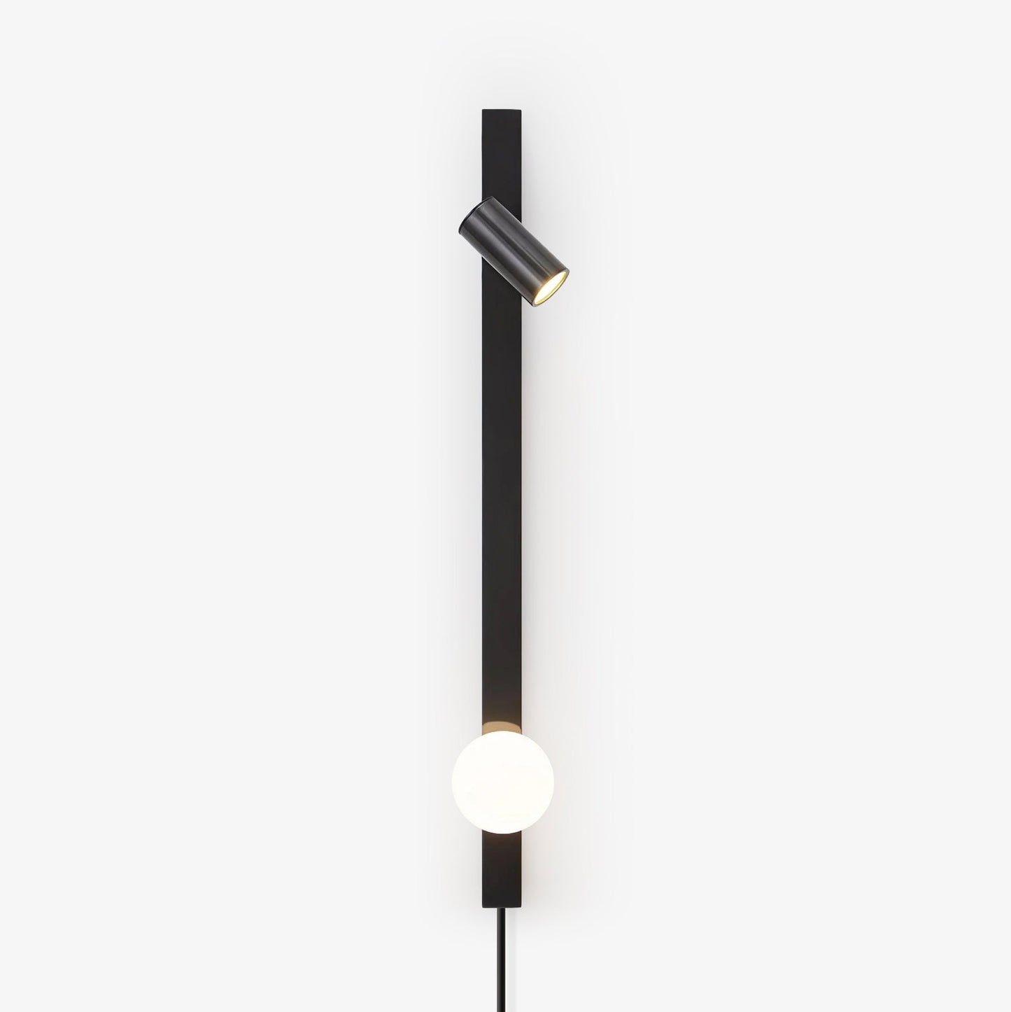Long Arm Wall Light | Brass & Glass | White