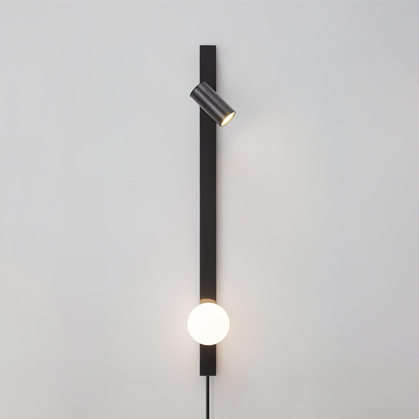Long Arm Wall Light | Brass & Glass | White