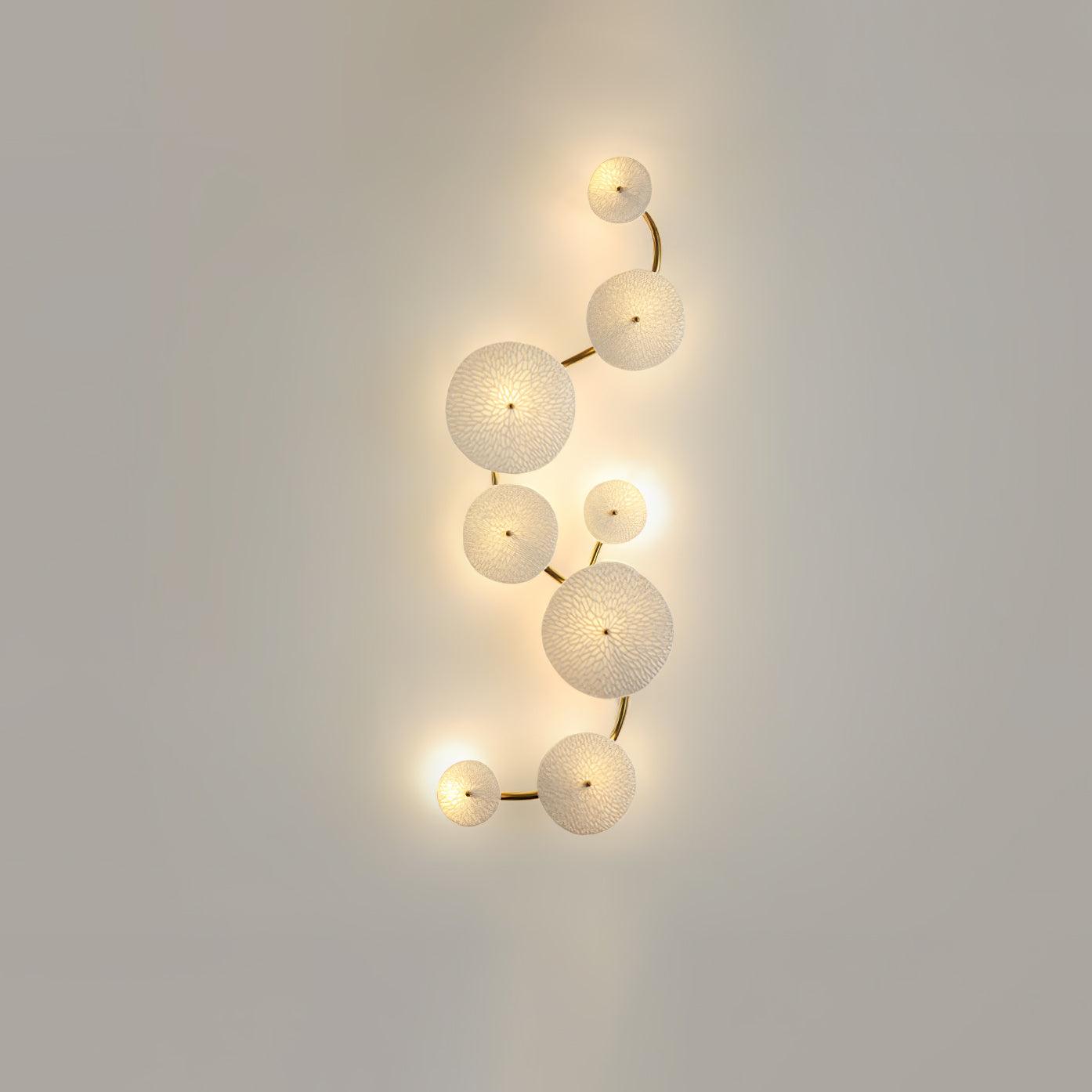 Lotus Petal Wall Lamp | Ceramic & Metal | Gold & White