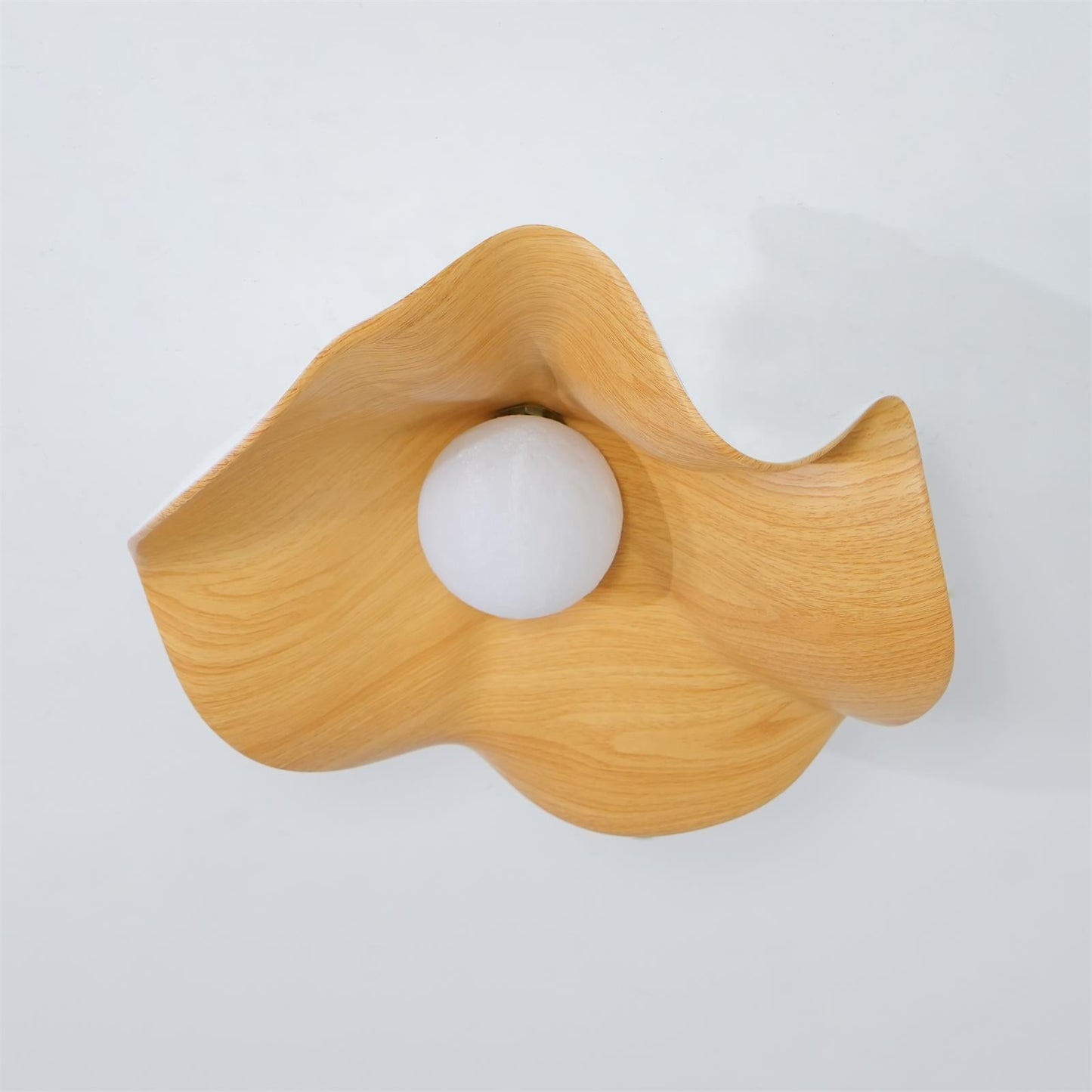 Lotus Leaf Ceiling Lamp | Metal & Resin | White Wood Finish