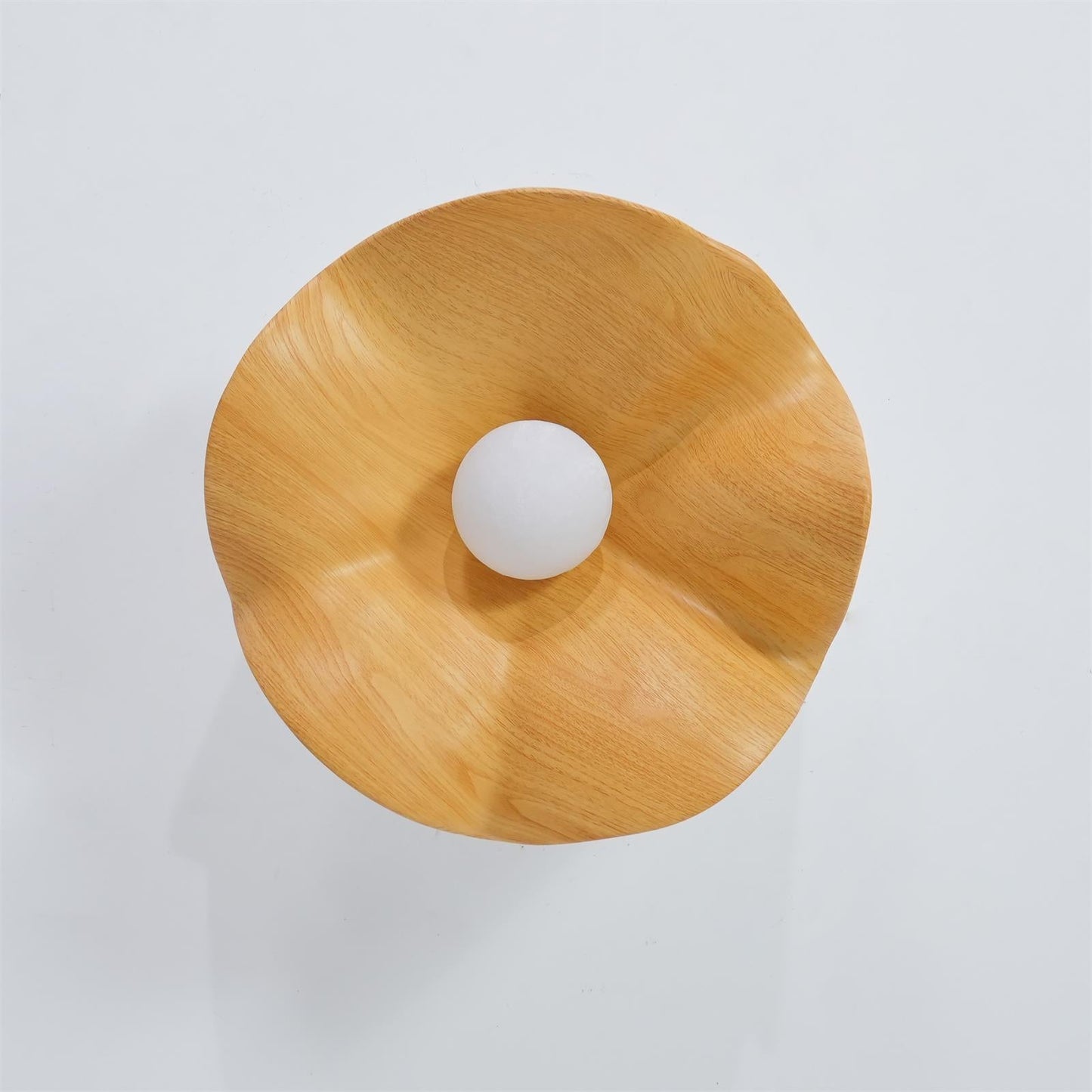 Lotus Leaf Ceiling Lamp | Metal & Resin | White Wood Finish
