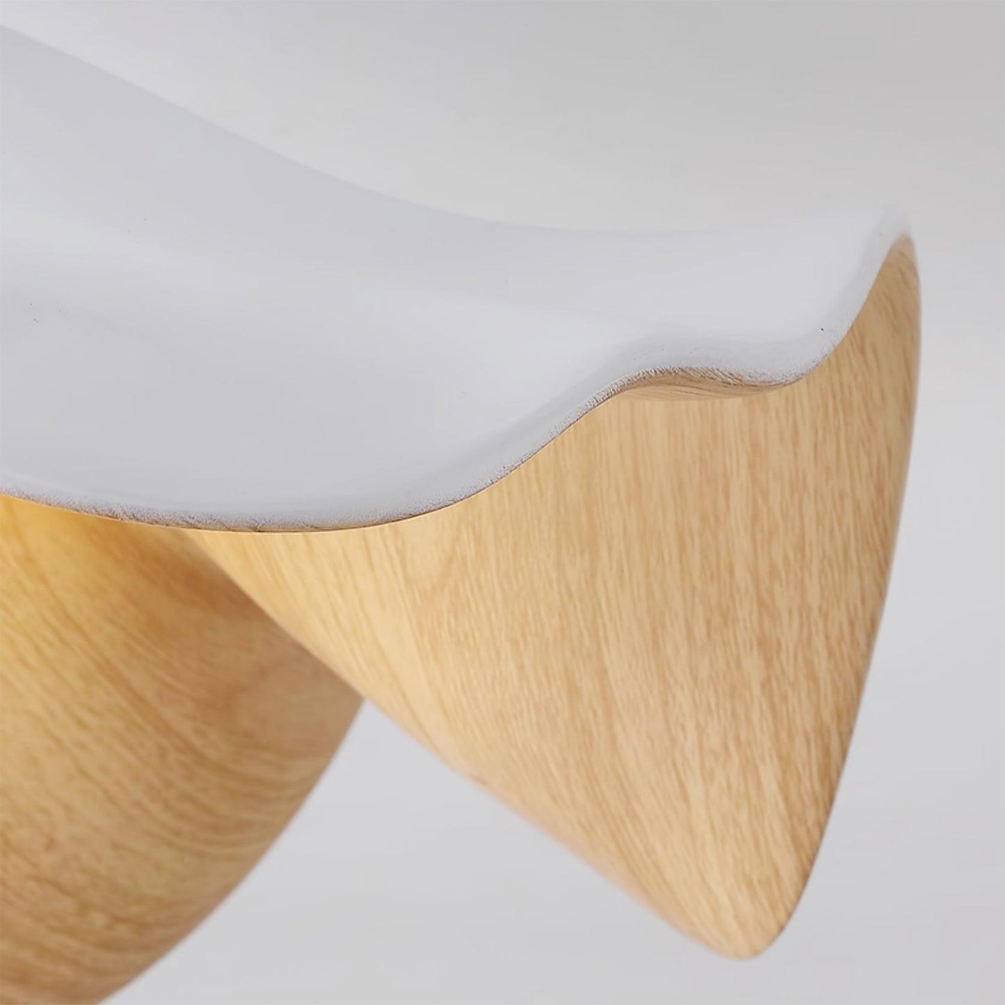 Lotus Leaf Ceiling Lamp | Metal & Resin | White Wood Finish