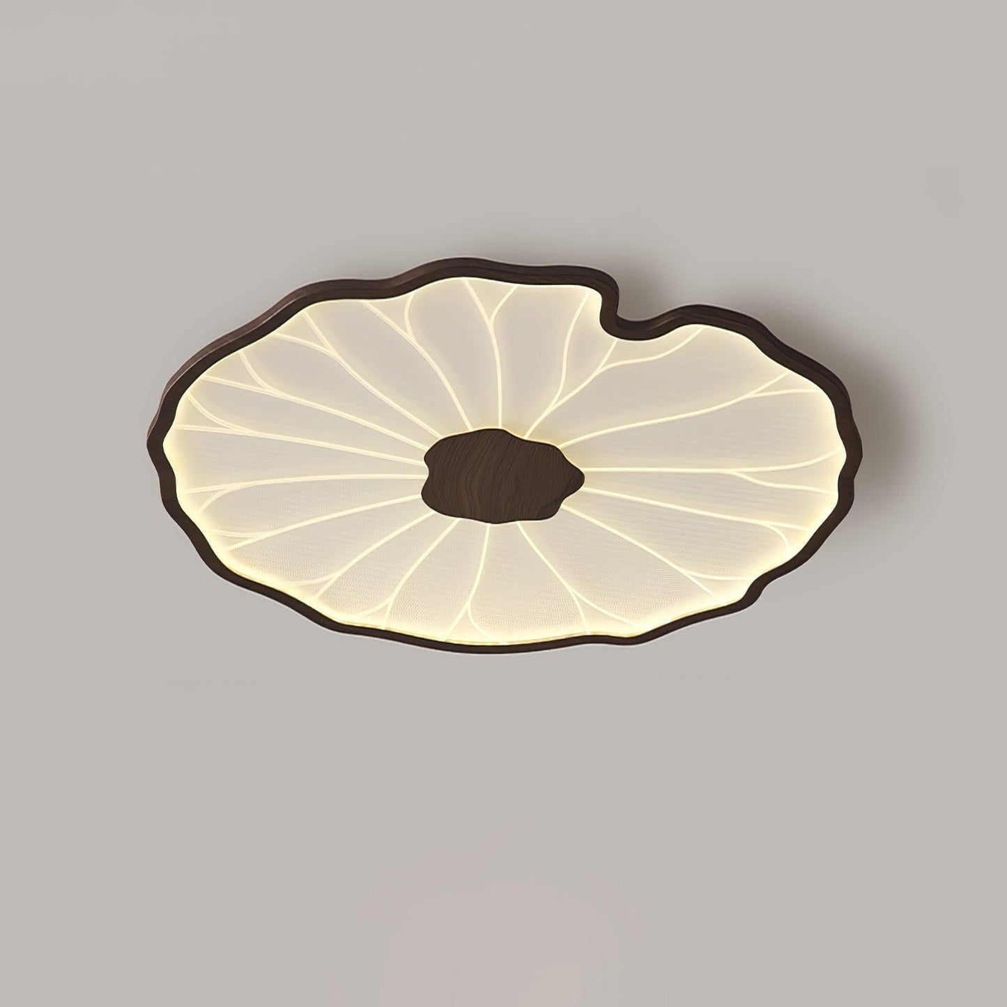 Lotus Leaf Ceiling Lamp | Acrylic | Walnut and Natural Wood