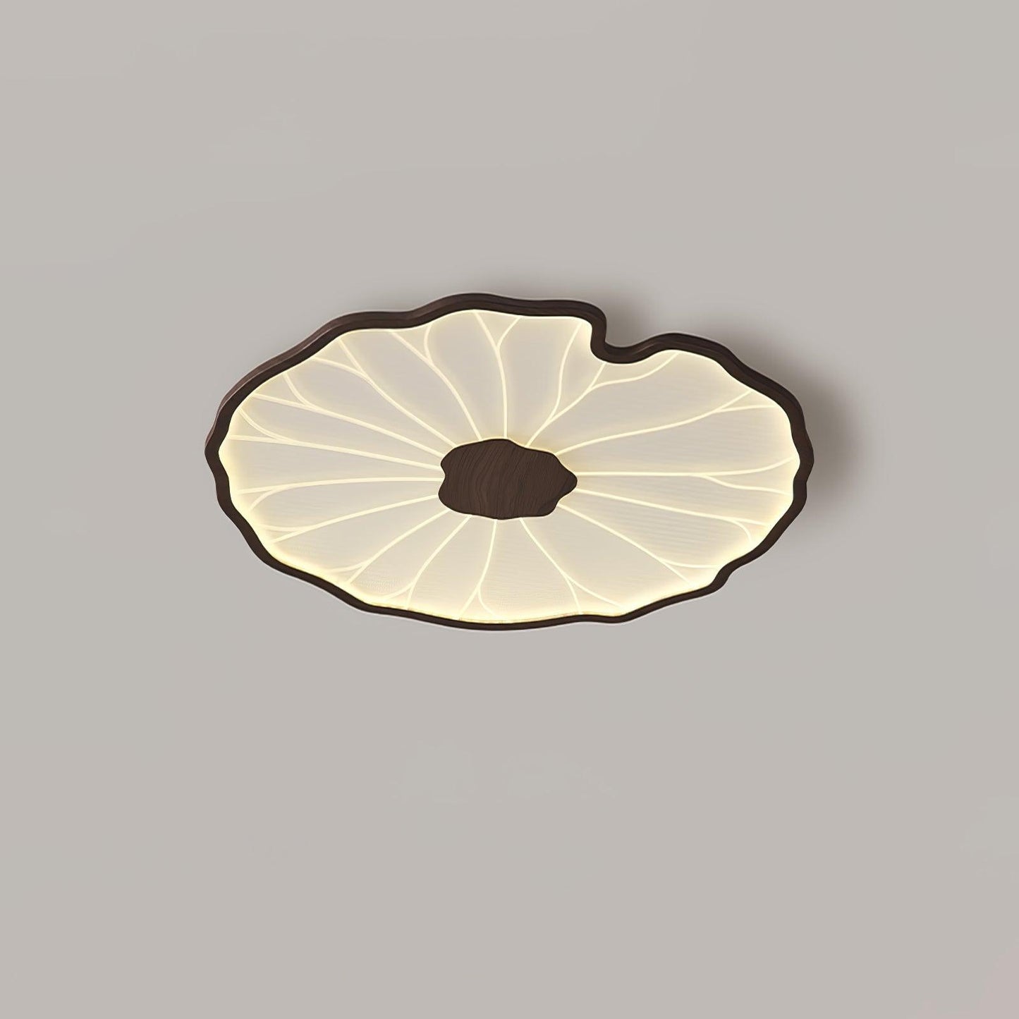 Lotus Leaf Ceiling Lamp | Acrylic | Walnut and Natural Wood