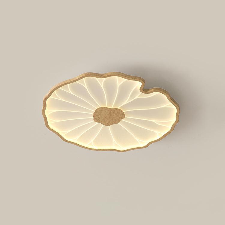 Lotus Leaf Ceiling Lamp | Acrylic | Walnut and Natural Wood