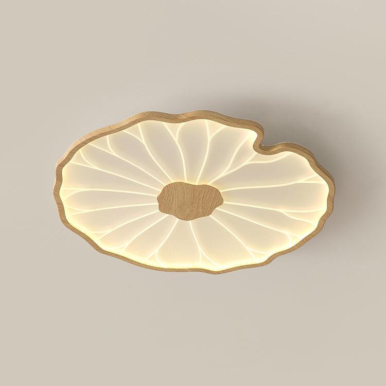 Lotus Leaf Ceiling Lamp | Acrylic | Walnut and Natural Wood