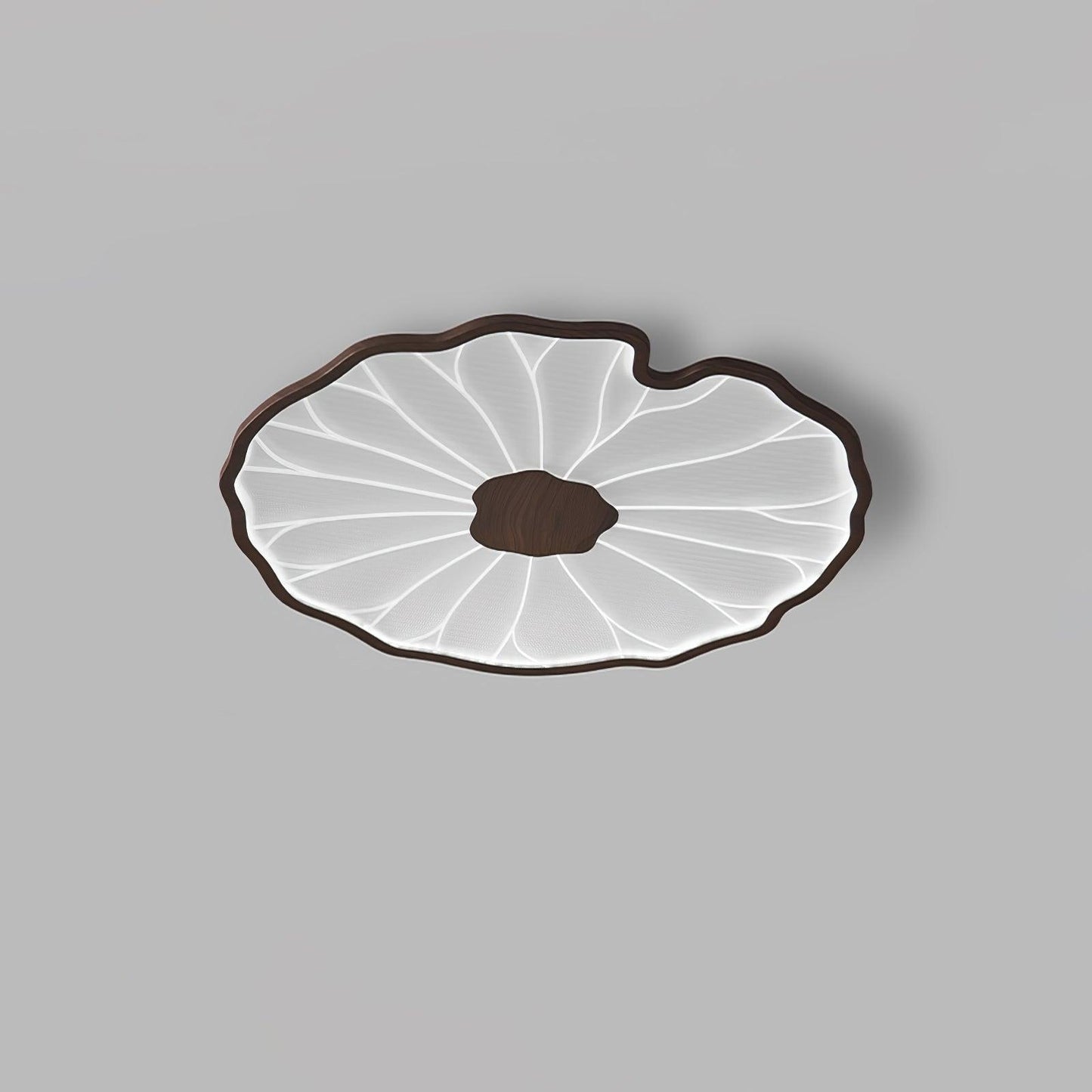 Lotus Leaf Ceiling Lamp | Acrylic | Walnut and Natural Wood