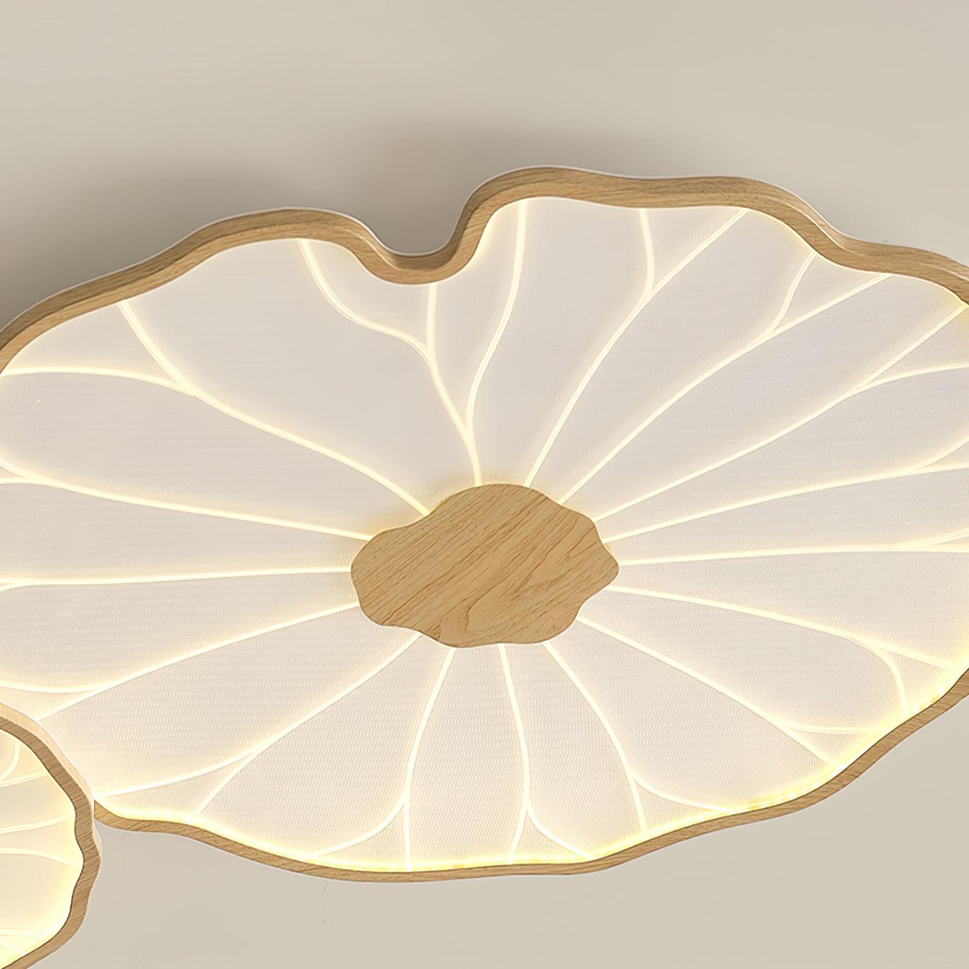 Lotus Leaf Ceiling Lamp | Acrylic | Walnut and Natural Wood