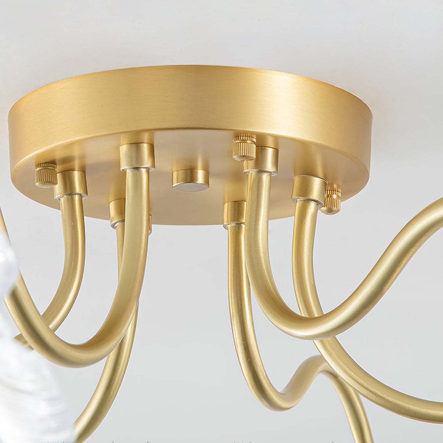 Lotus Leaf Ceiling Lamp | Frosted Glass & Metal | Gold Finish, 3-6 Heads
