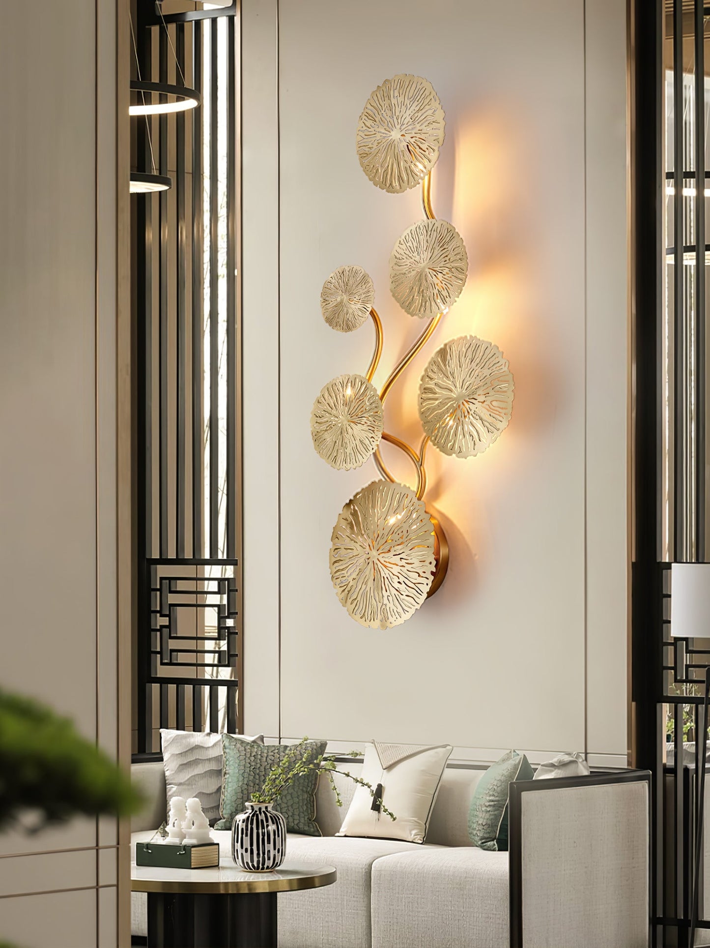 Lotus Leaf Wall Sconce | Brass | Gilded