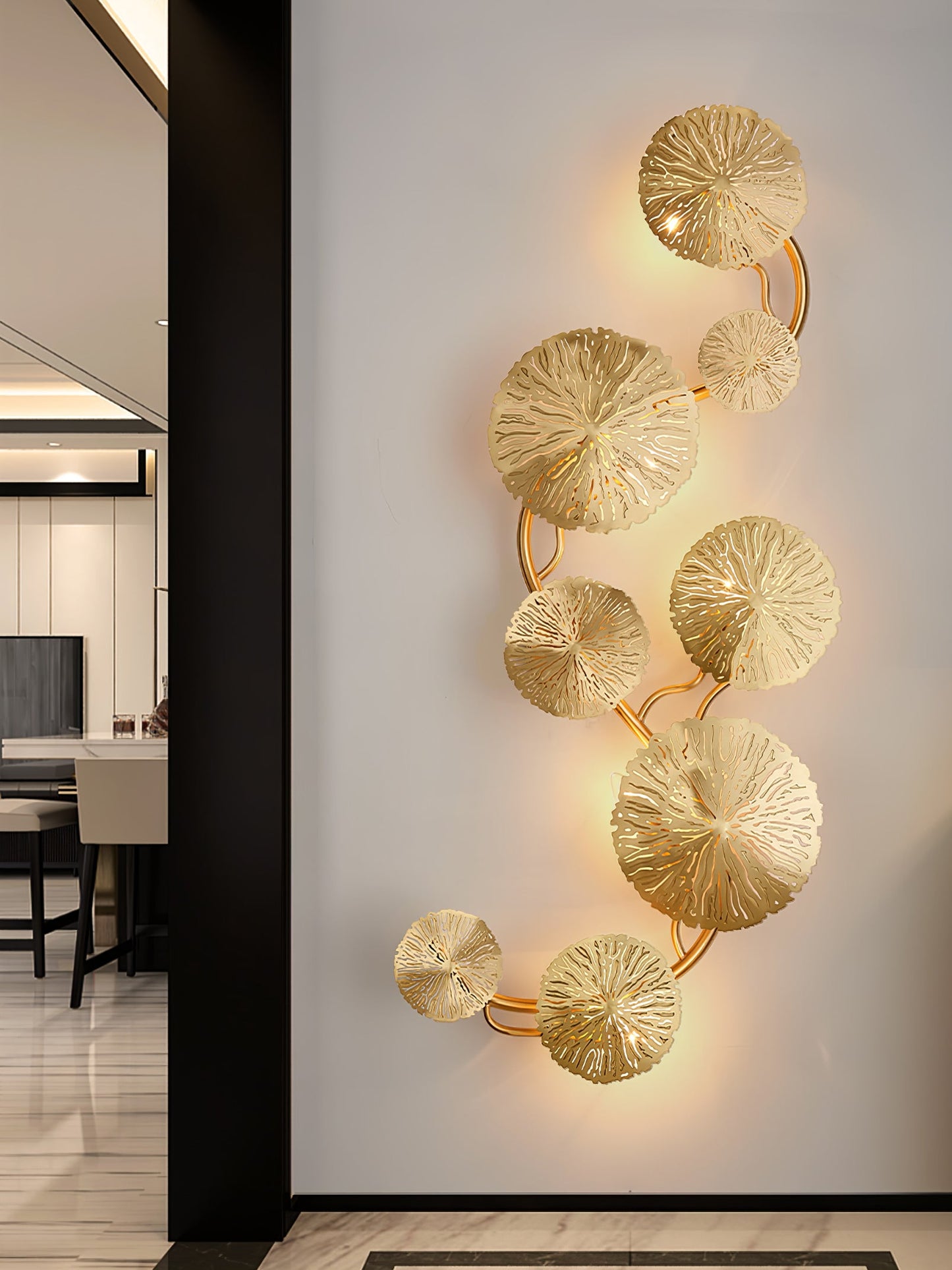 Lotus Leaf Wall Sconce | Brass | Gilded