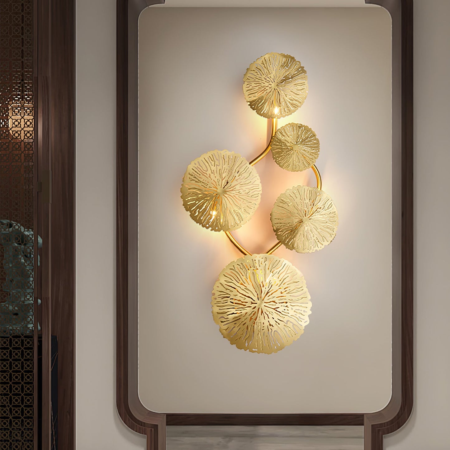Lotus Leaf Wall Sconce | Brass | Gilded