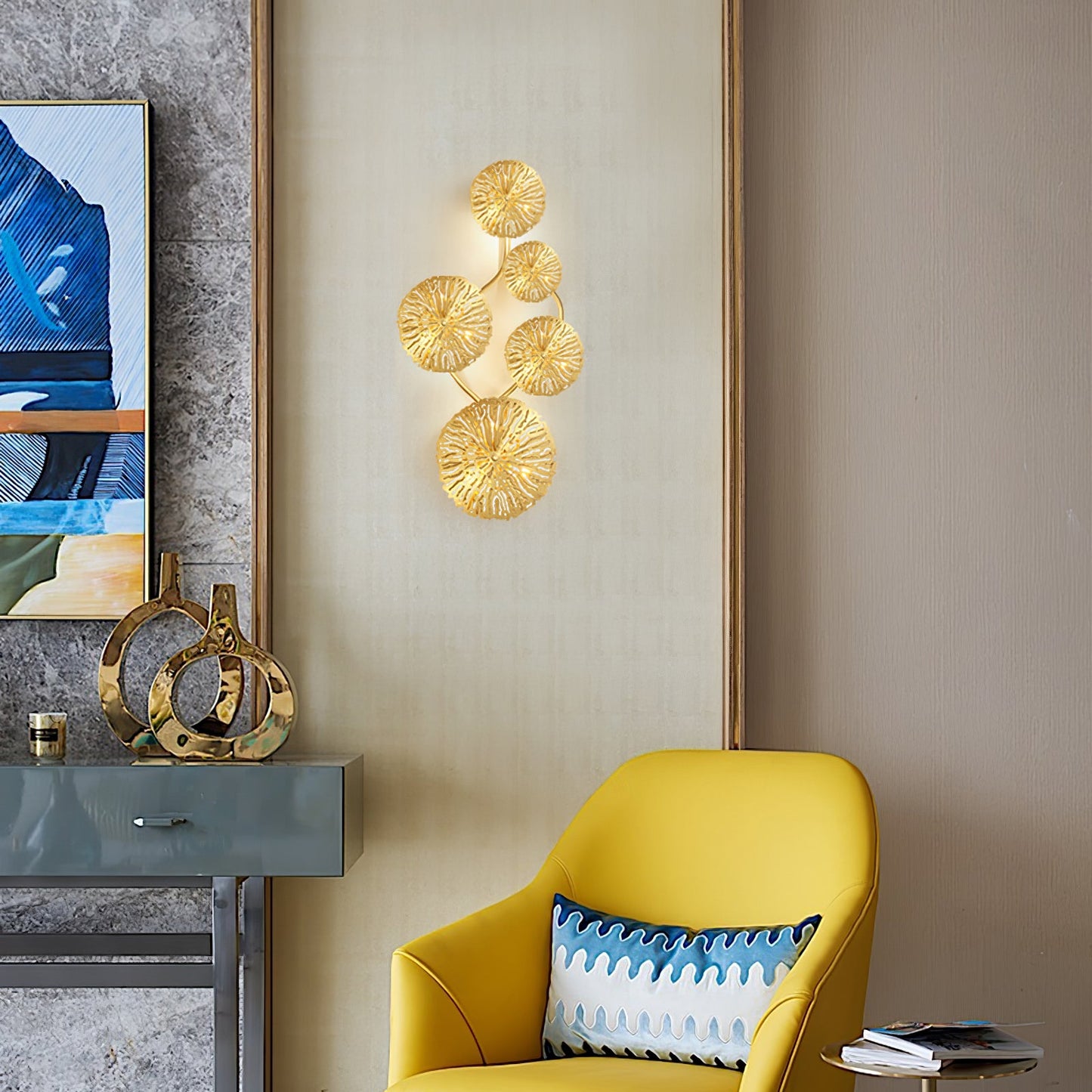 Lotus Leaf Wall Sconce | Brass | Gilded