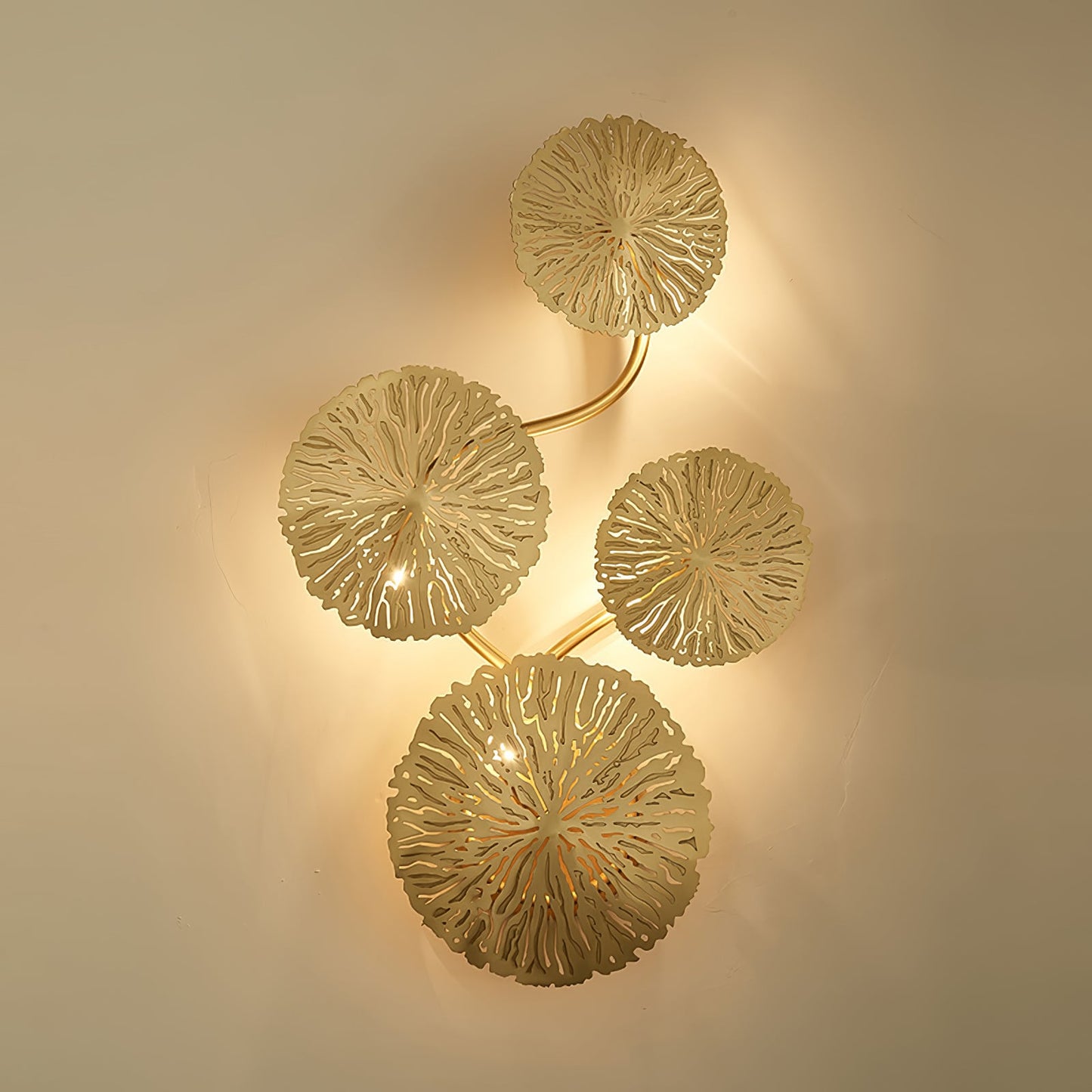 Lotus Leaf Wall Sconce | Brass | Gilded