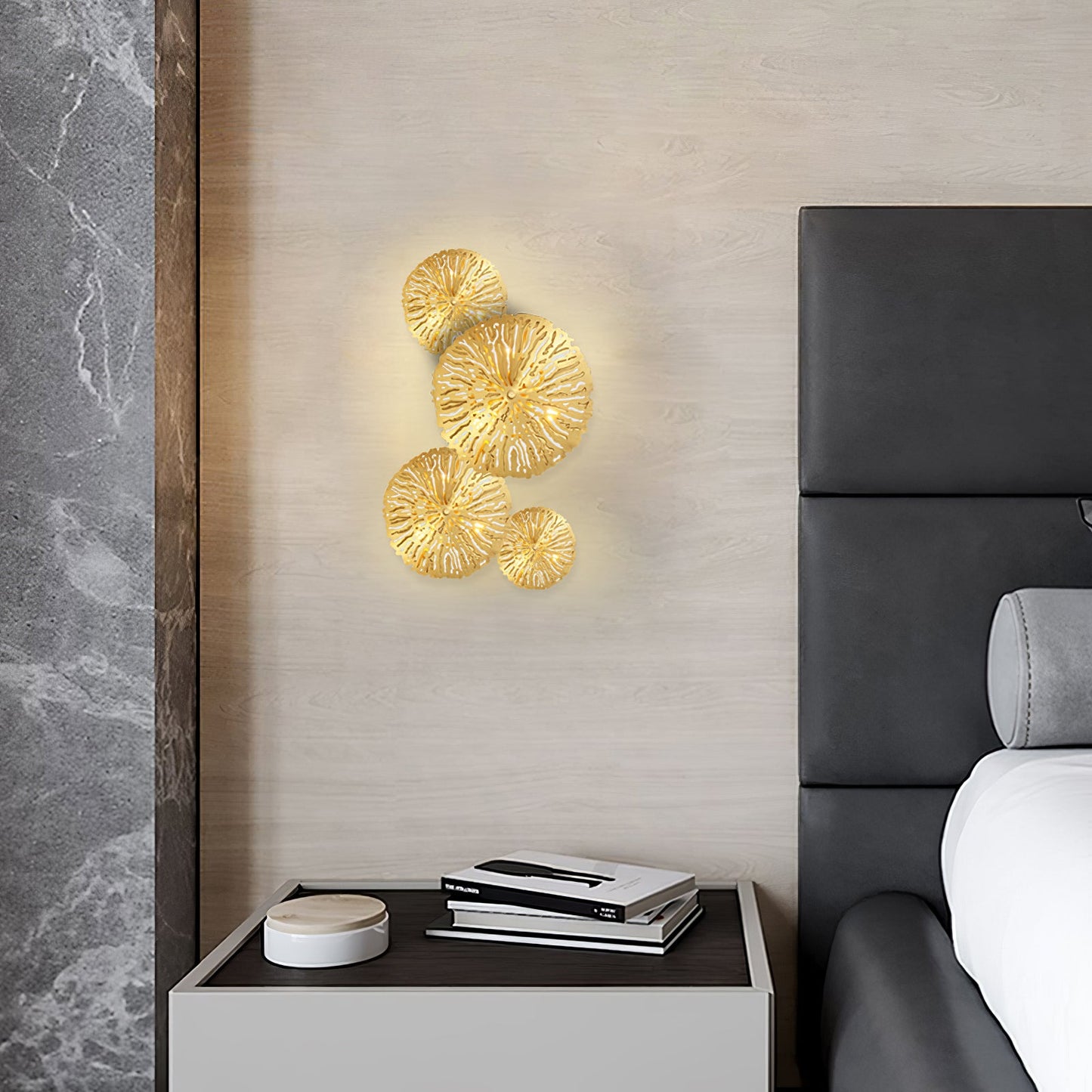 Lotus Leaf Wall Sconce | Brass | Gilded