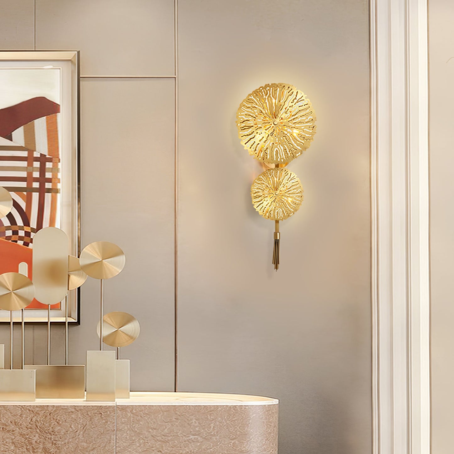 Lotus Leaf Wall Sconce | Brass | Gilded