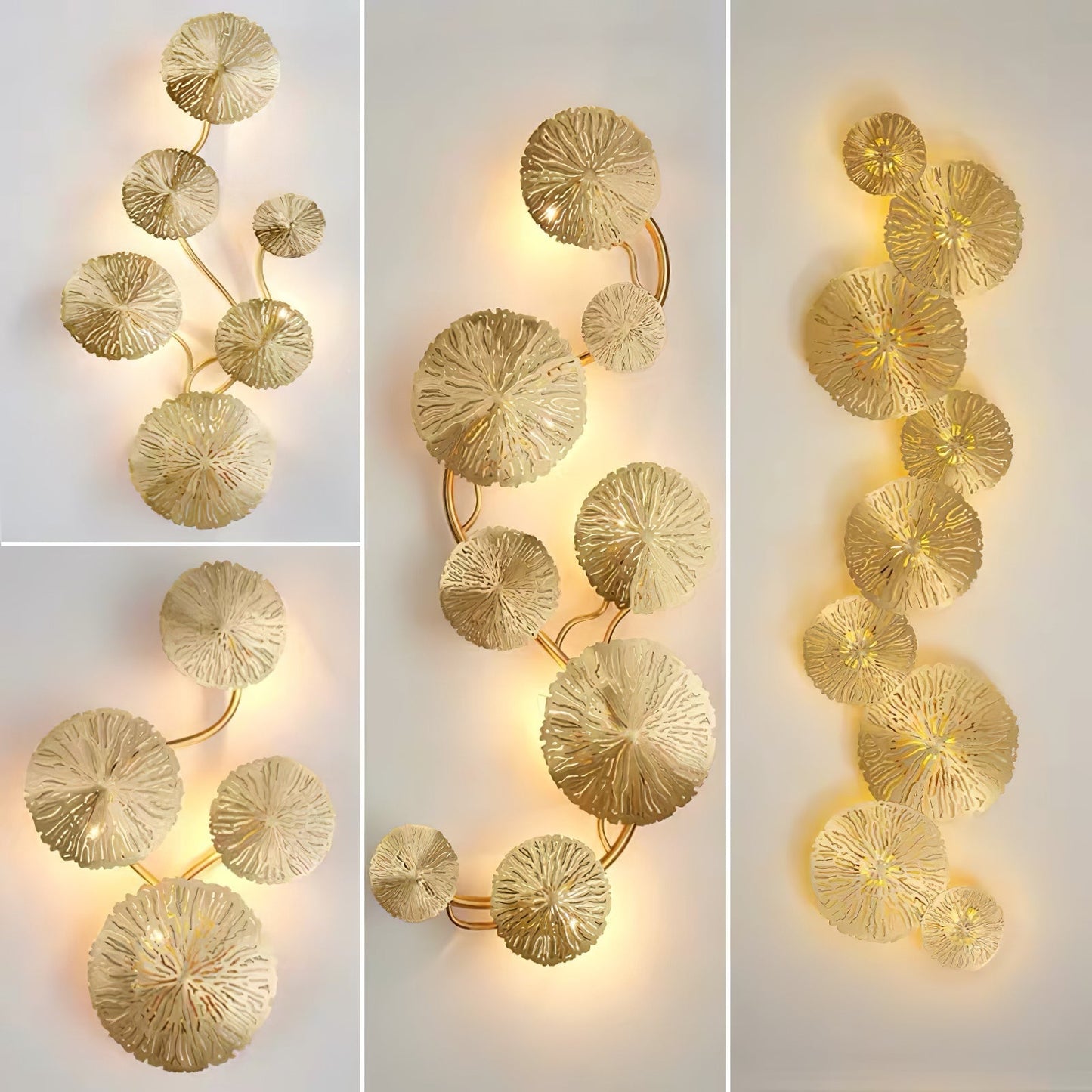 Lotus Leaf Wall Sconce | Brass | Gilded