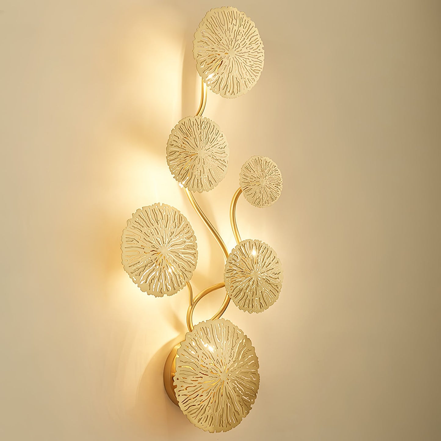 Lotus Leaf Wall Sconce | Brass | Gilded