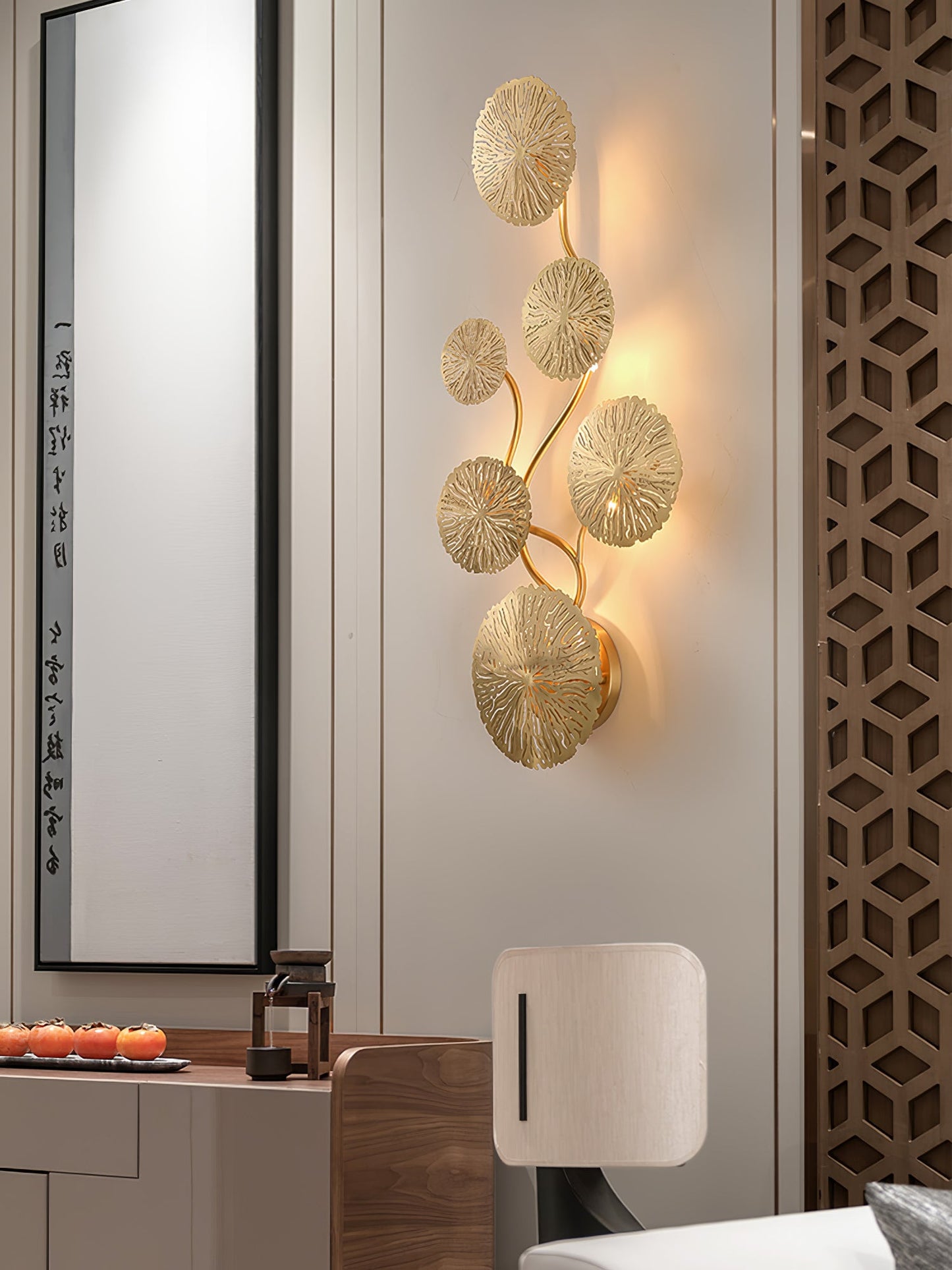 Lotus Leaf Wall Sconce | Brass | Gilded