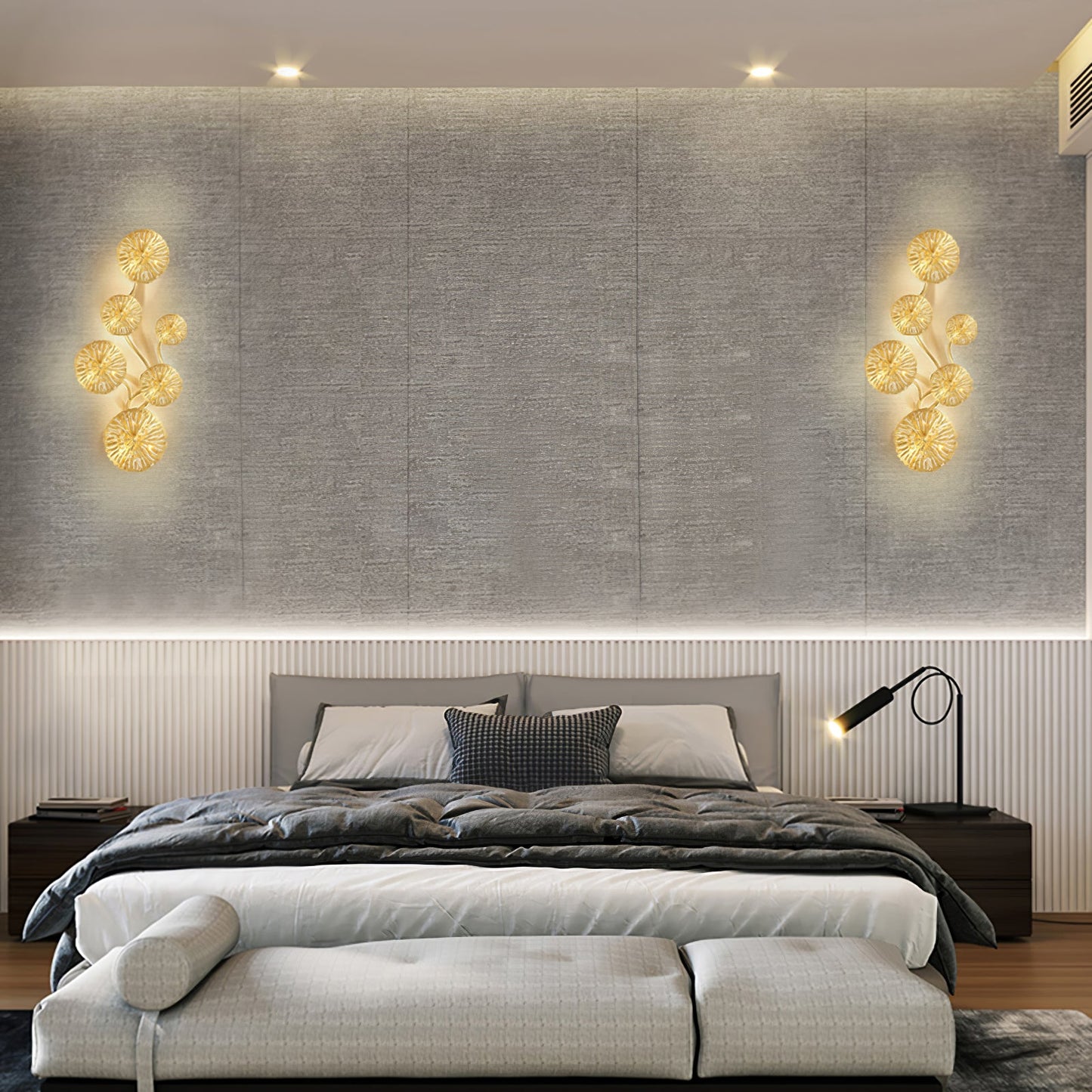 Lotus Leaf Wall Sconce | Brass | Gilded