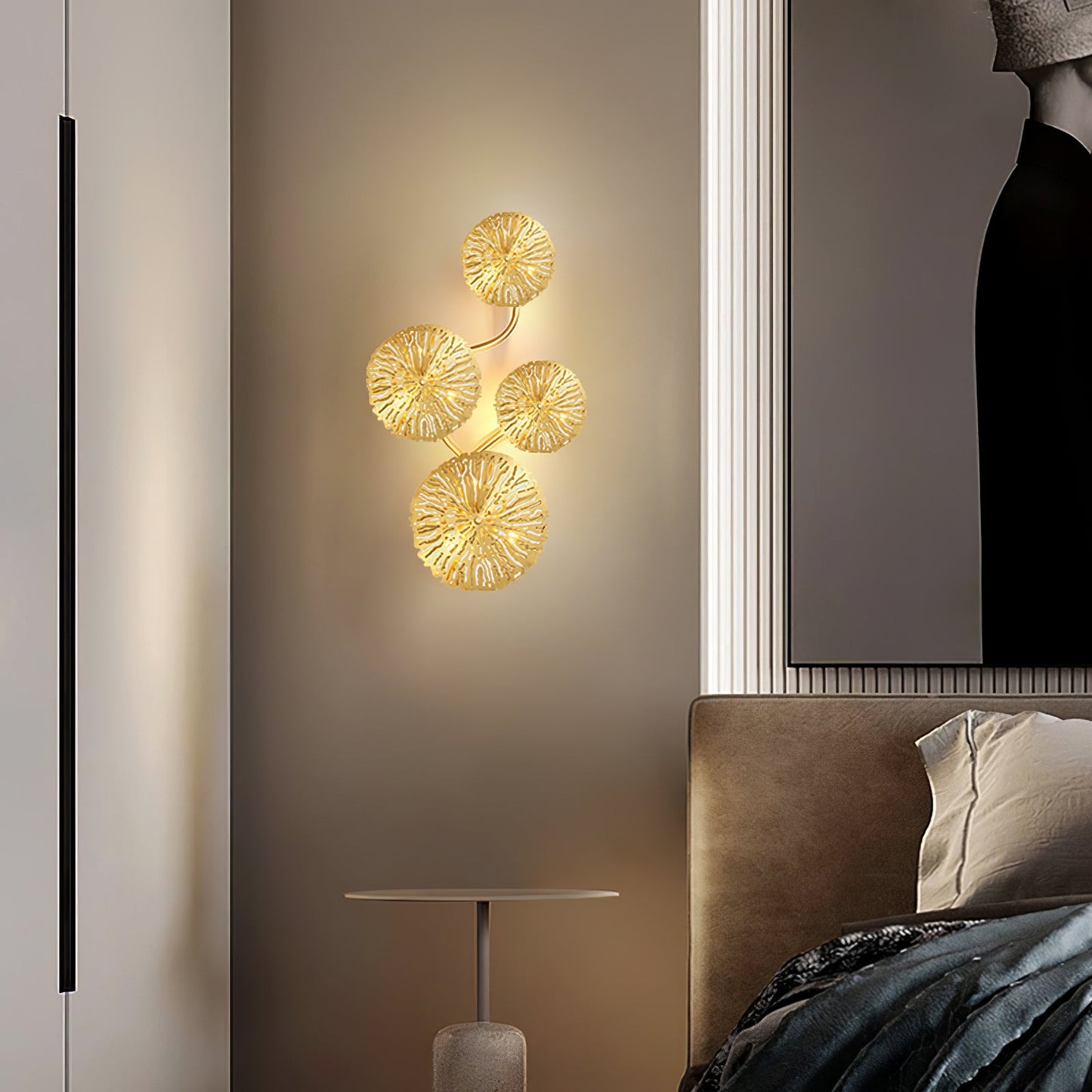 Lotus Leaf Wall Sconce | Brass | Gilded