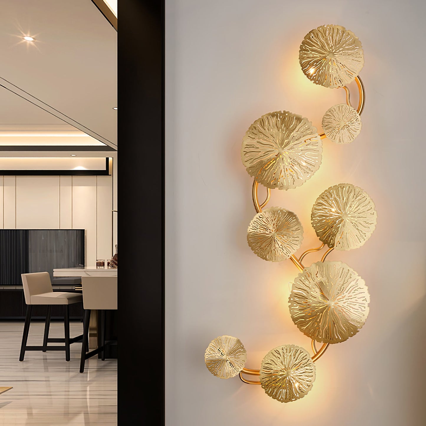 Lotus Leaf Wall Sconce | Brass | Gilded