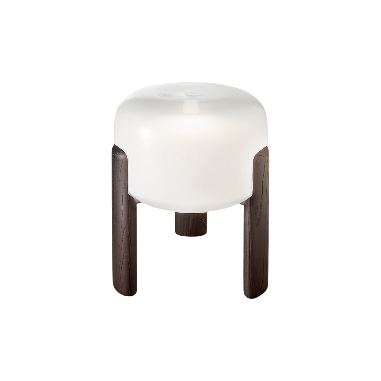 Luca Orb Table Lamp | Frosted Glass & Wood | Dark Walnut
