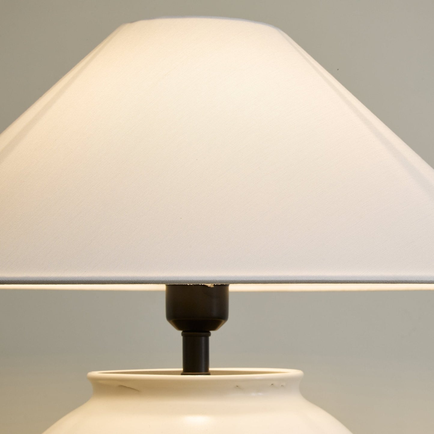 Luma Table Lamp | Ceramic & Fabric | White