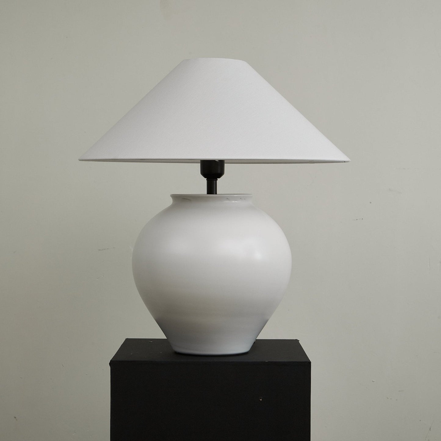 Luma Table Lamp | Ceramic & Fabric | White