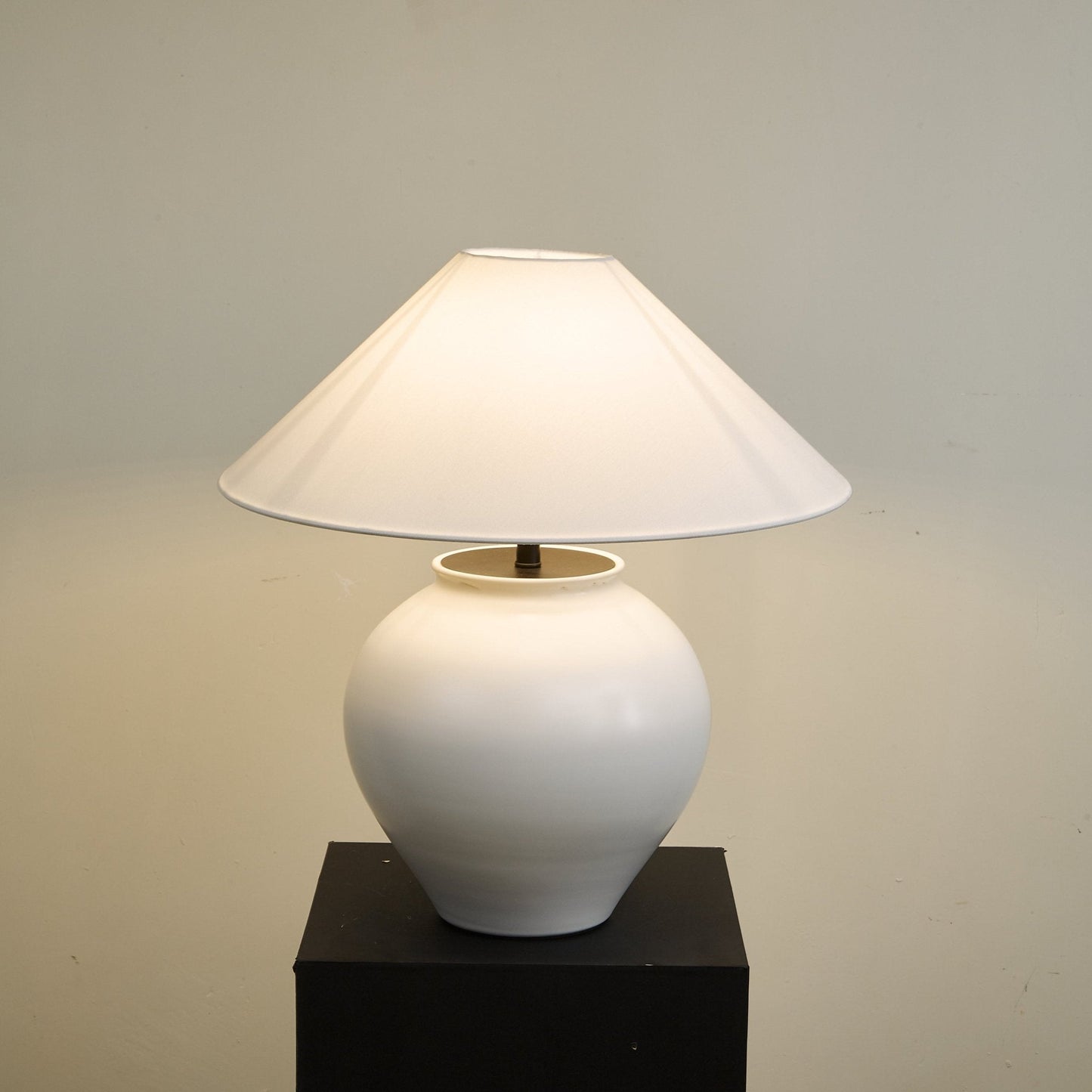 Luma Table Lamp | Ceramic & Fabric | White