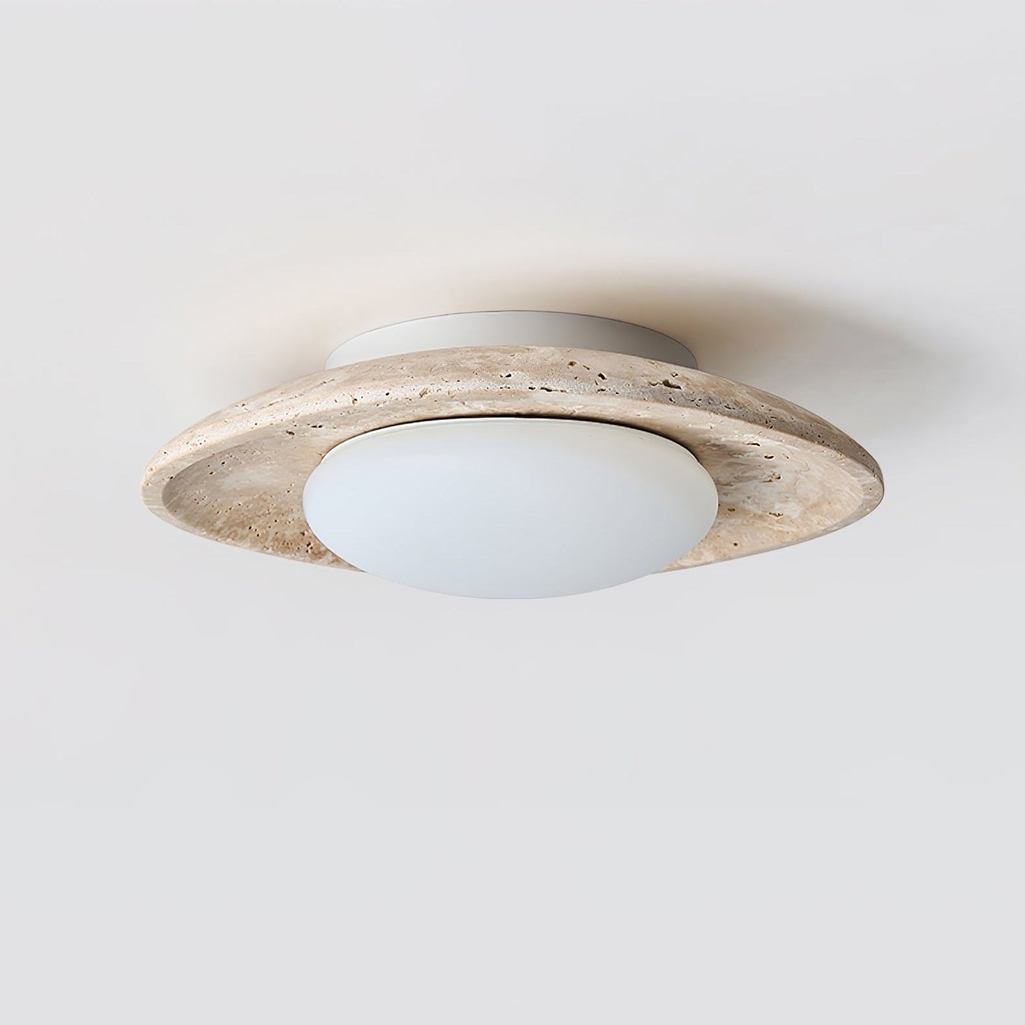 Luma Ceiling Light | Travertine Stone | Yellow