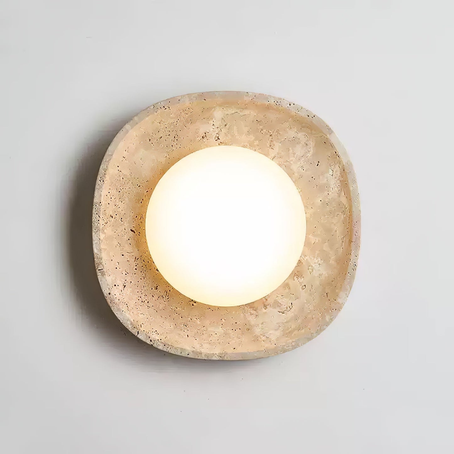 Luma Ceiling Light | Travertine Stone | Yellow
