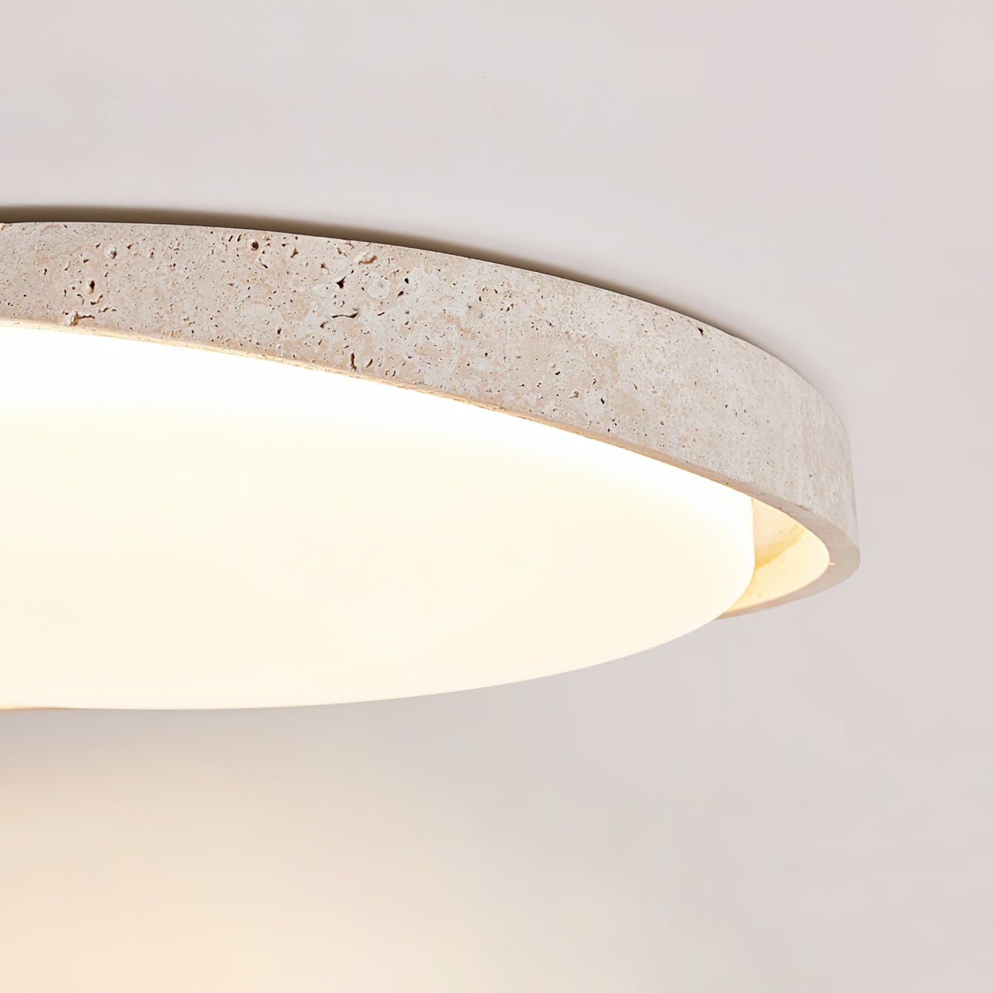 Lumen Arc Ceiling Light | Yellow Travertine | White