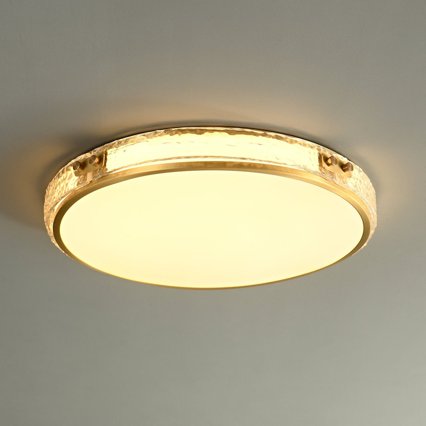 Luminara Ceiling Lamp | Brass & Glass | White Shade
