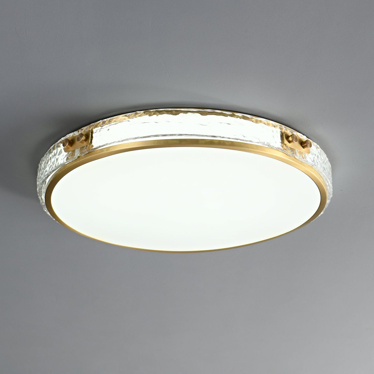 Luminara Ceiling Lamp | Brass & Glass | White Shade