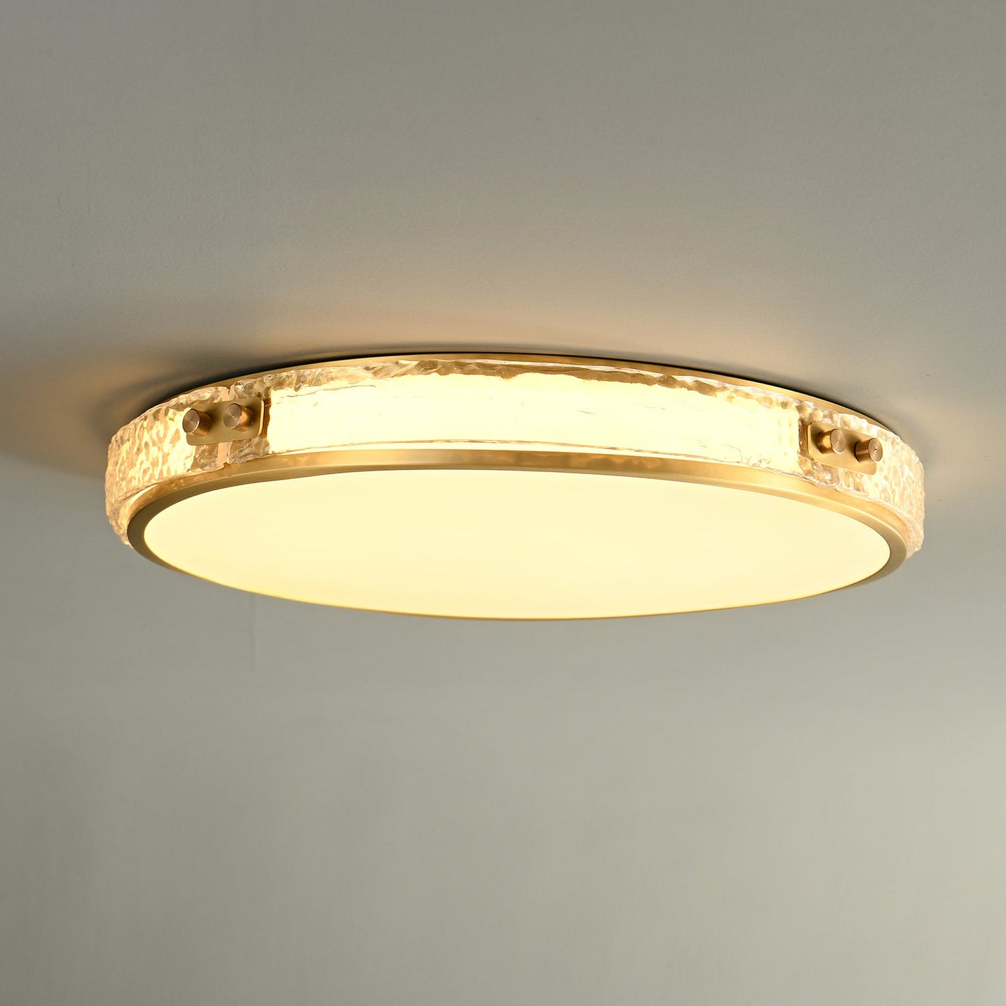 Luminara Ceiling Lamp | Brass & Glass | White Shade