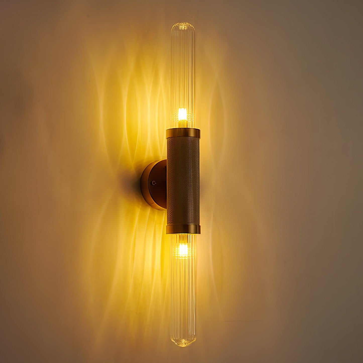 Luminous Wall Sconce | Gold Metal & Glass | Set of 2