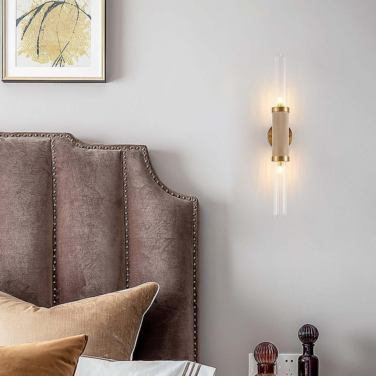 Luminous Wall Sconce | Gold Metal & Glass | Set of 2