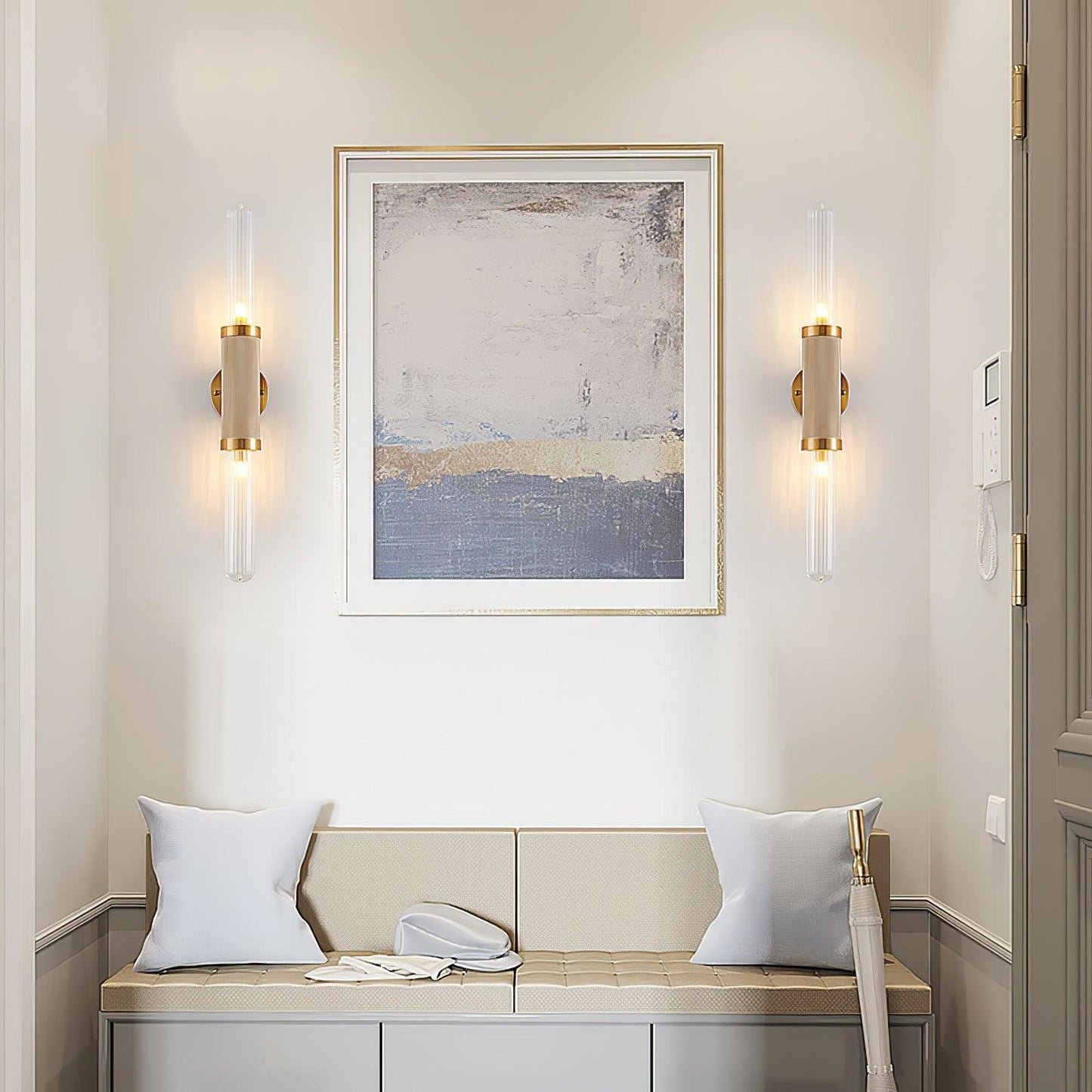 Luminous Wall Sconce | Gold Metal & Glass | Set of 2