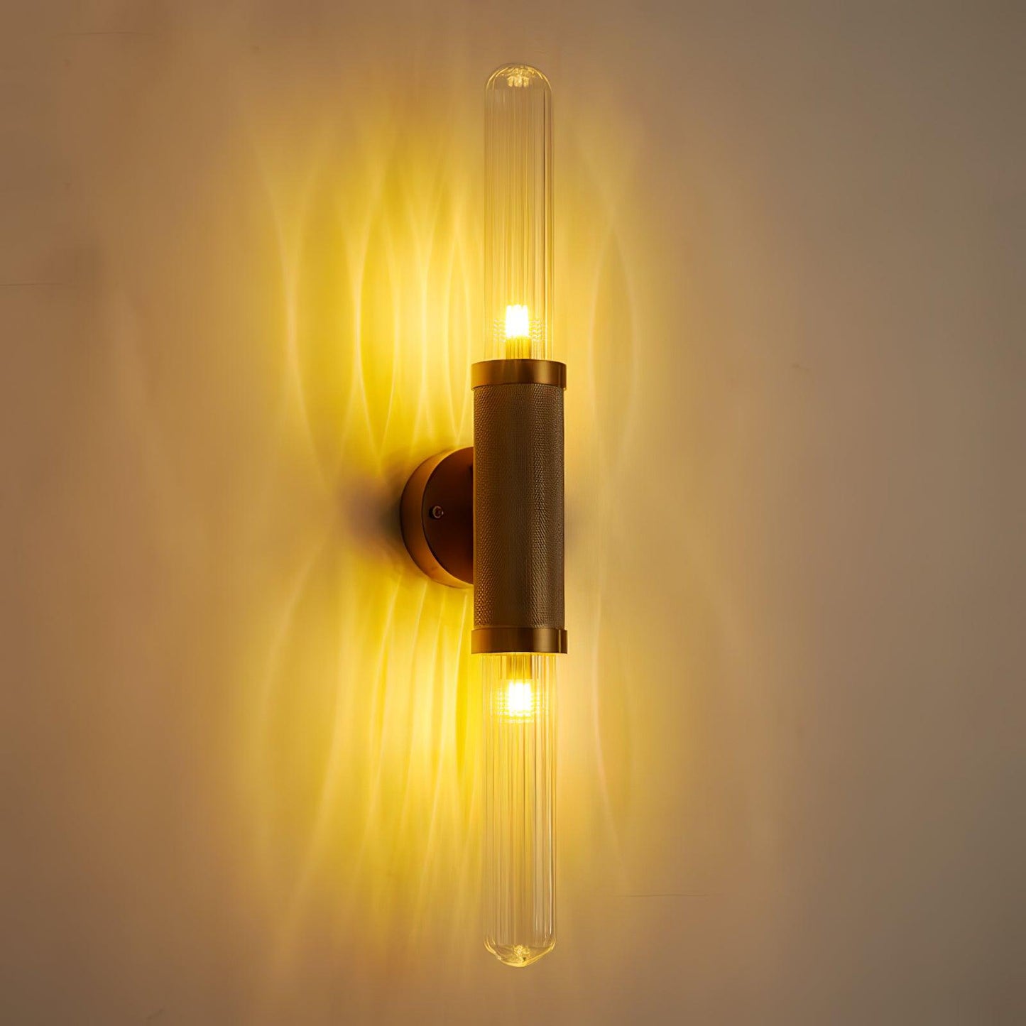 Luminous Wall Sconce | Gold Metal & Glass | Set of 2