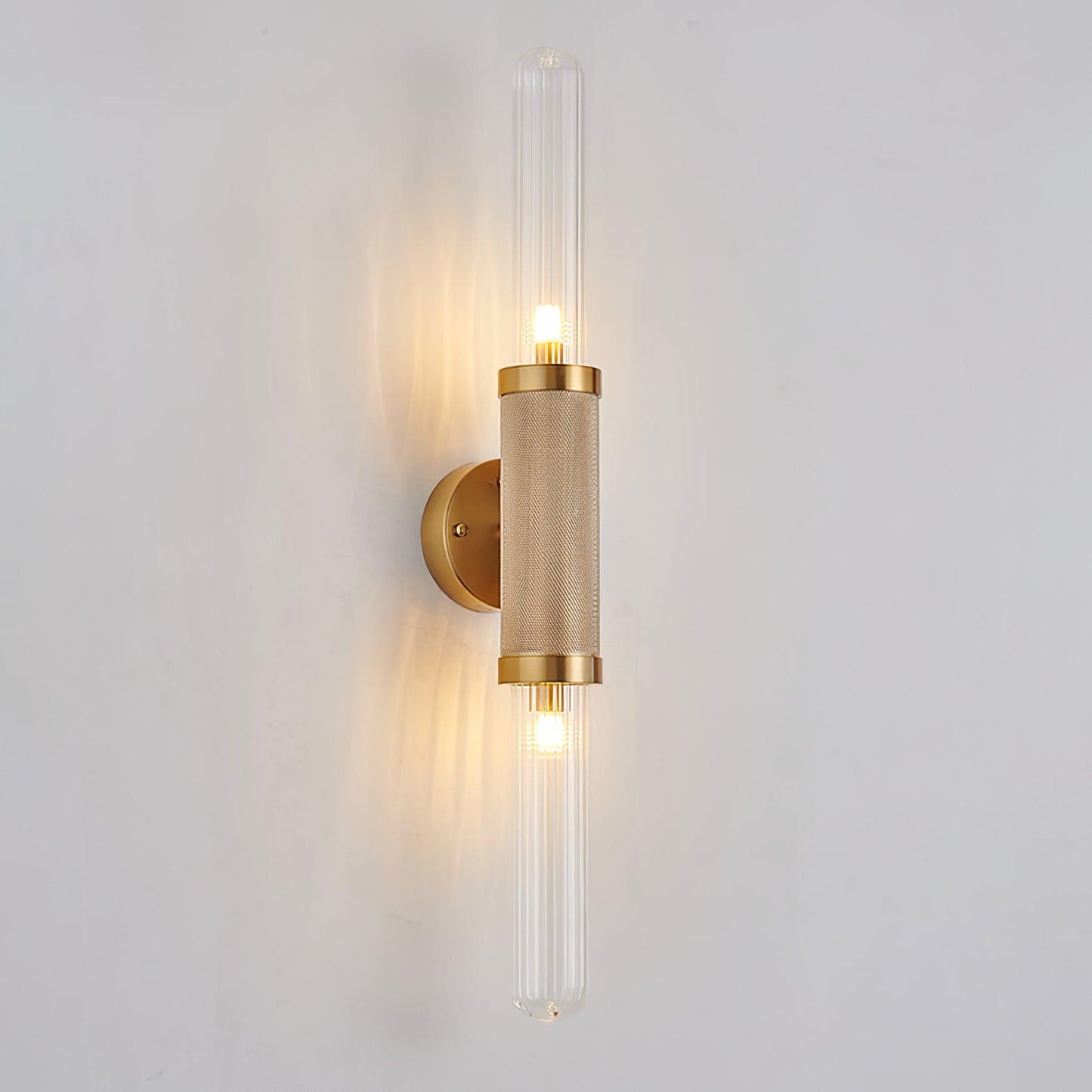 Luminous Wall Sconce | Gold Metal & Glass | Set of 2