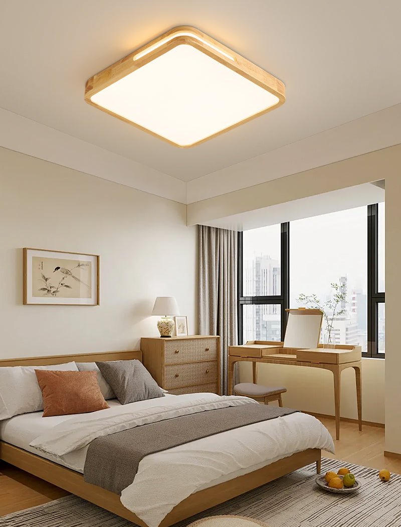 Lumis Halo Ceiling Light | Modern LED | Walnut Wood, White