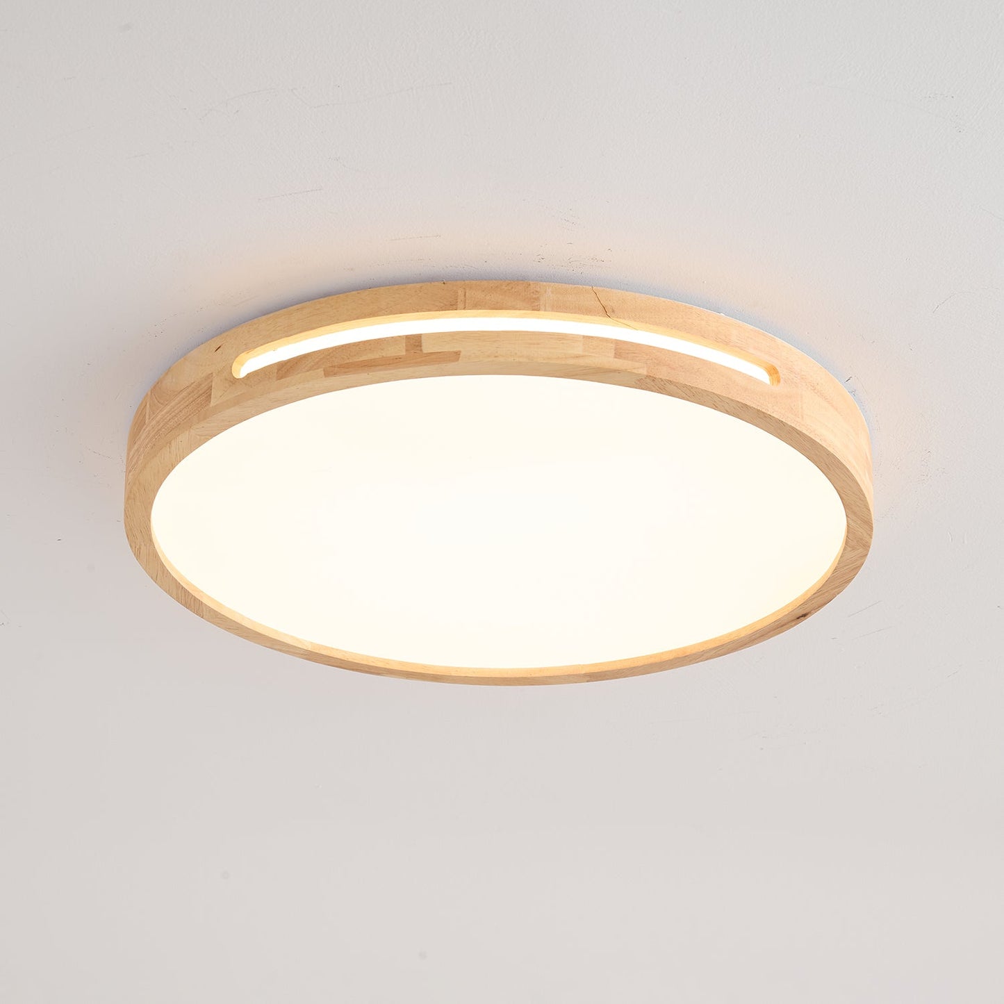 Lumis Halo Ceiling Light | Modern LED | Walnut Wood, White
