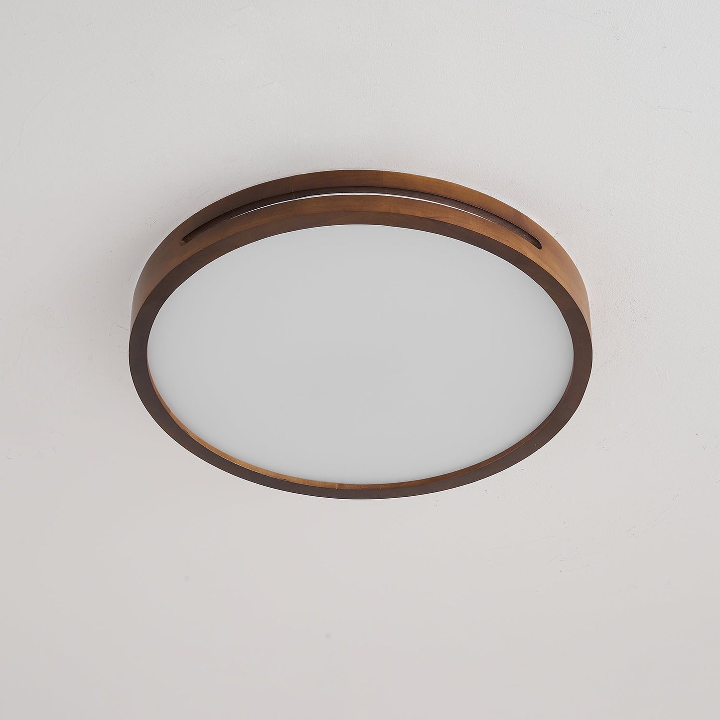 Lumis Halo Ceiling Light | Modern LED | Walnut Wood, White
