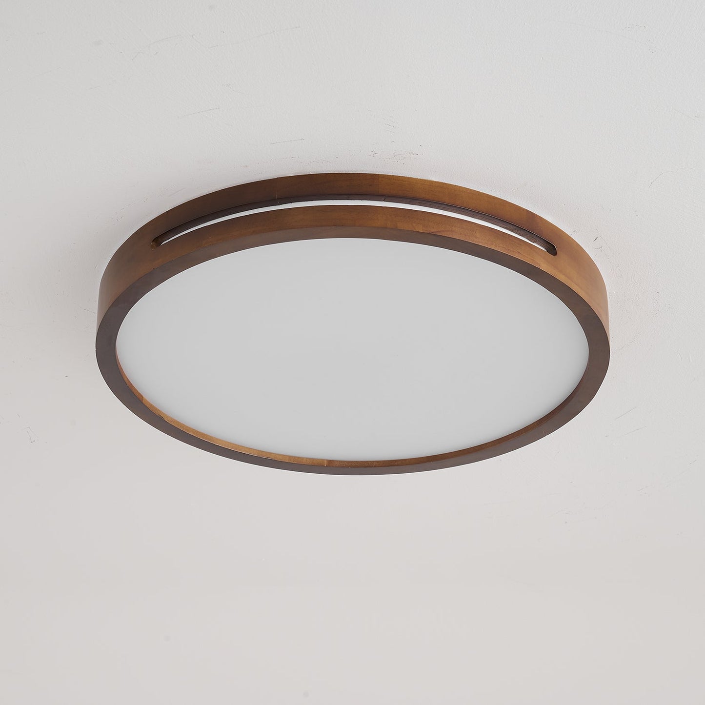 Lumis Halo Ceiling Light | Modern LED | Walnut Wood, White