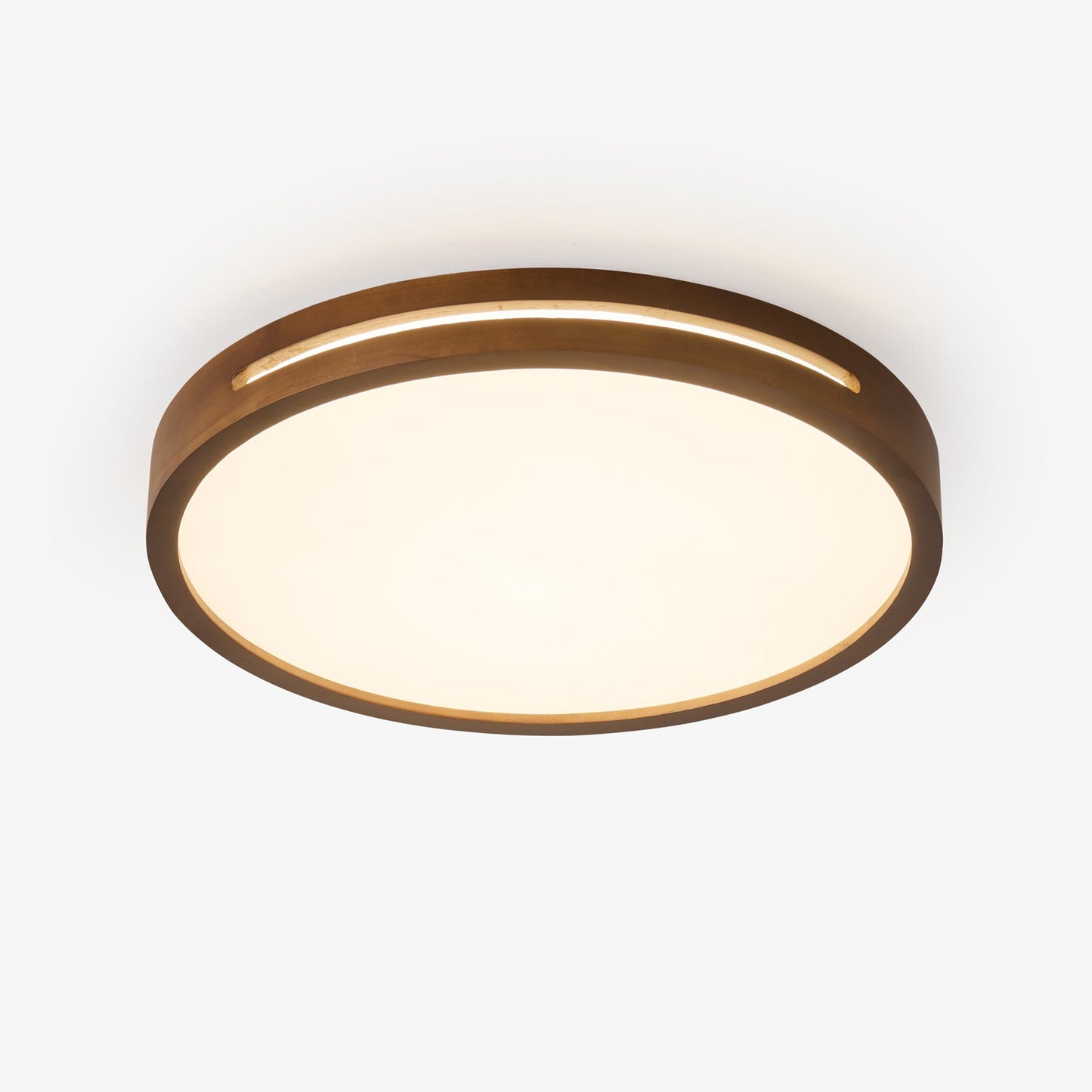 Lumis Halo Ceiling Light | Modern LED | Walnut Wood, White