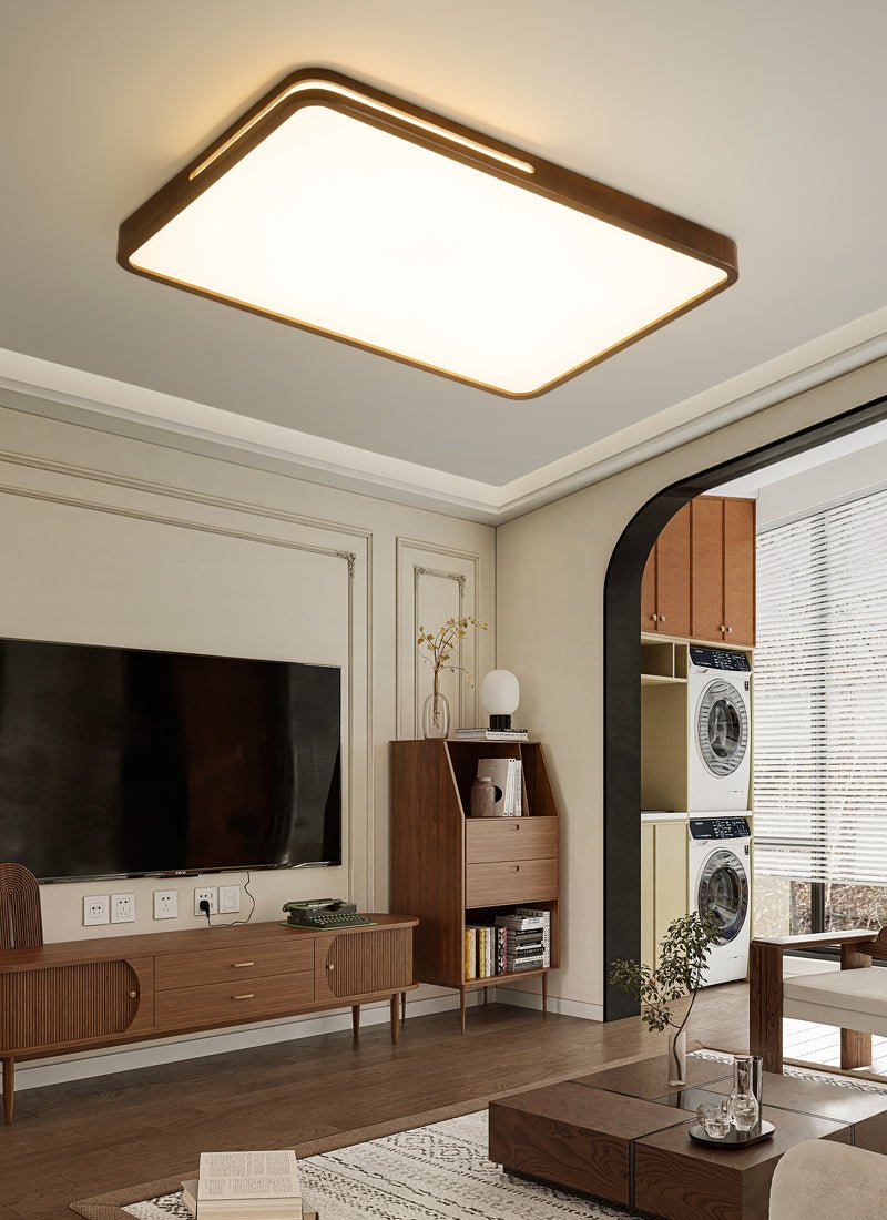 Lumis Halo Ceiling Light | Modern LED | Walnut Wood, White