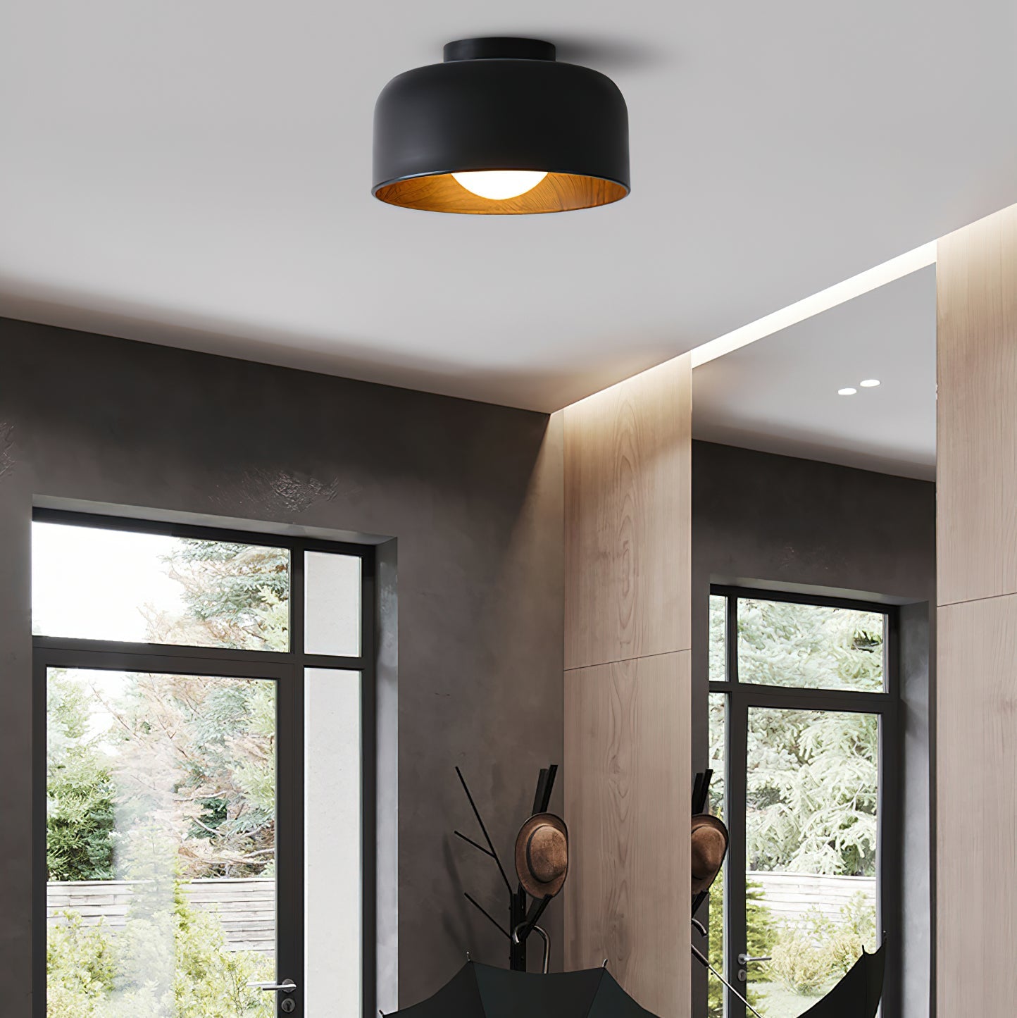 Lumosphere Ceiling Light | Metal, Glass | Wood Grain Hydrographics